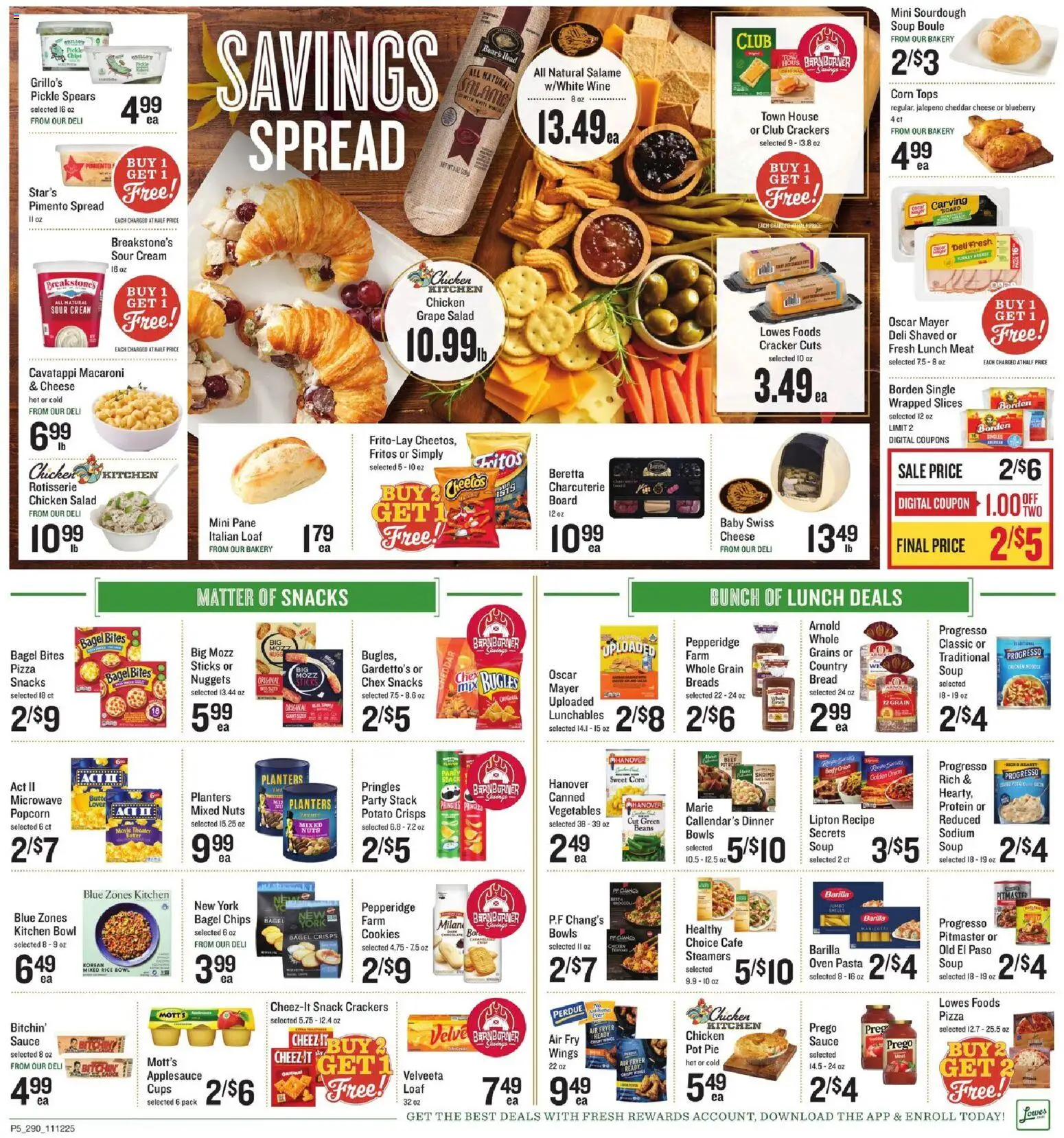 Lowes Foods Weekly Ad - SC - valid from 12.11.2025 | Page: 5 | Products: Bread, Wine, Nuts, Cookies
