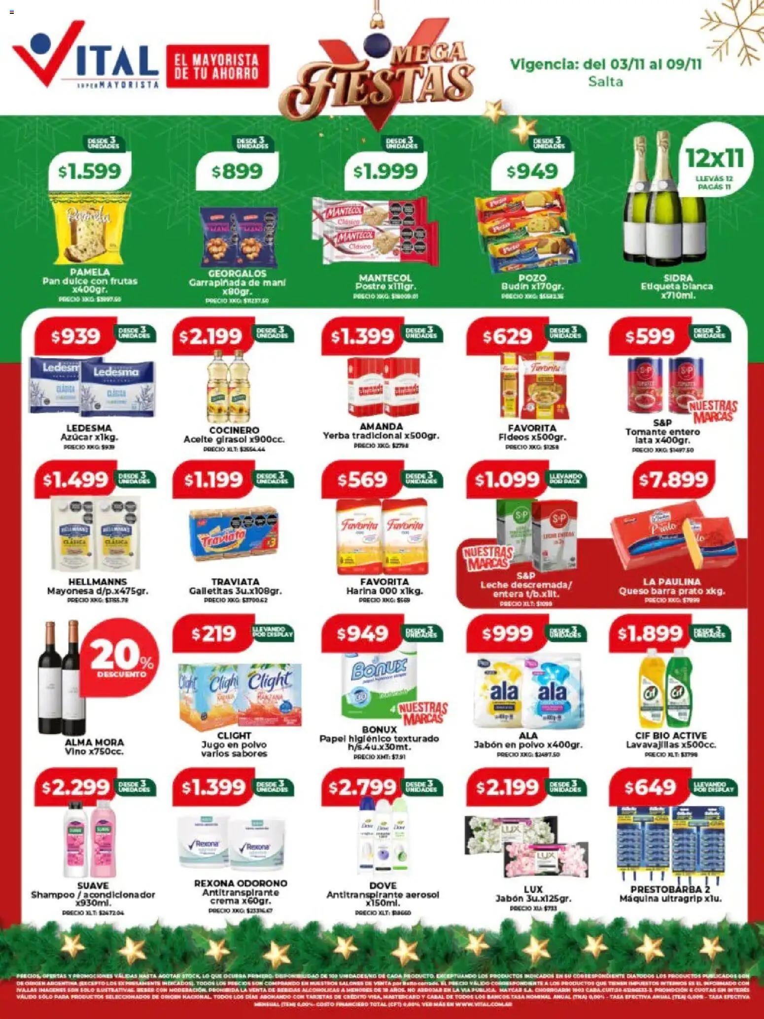 Vital - Ofertas - Salta │ válido desde el 03.11.2025 | Página: 1 | Productos: Harina, Mayonesa, Leche, Crema