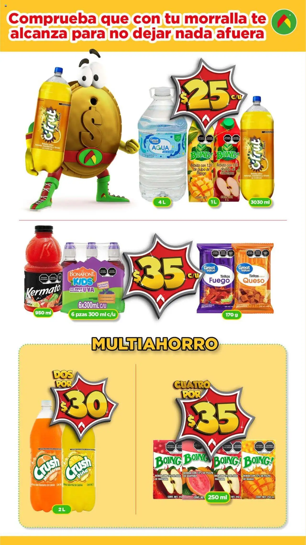 Nuevas ofertas de Bodega Aurrerá válidas en toda la República Mexicana desde el 14.10.2025. ¡Encuentra las mejores ofertas en Bodega Aurrerá - Folleto Morralla! | Página: 10 | Productos: Manzana, Agua, Limón, Piña