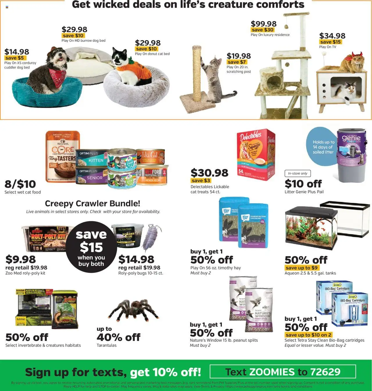 Pet Supplies Plus Weekly Ad - valid from 29.09.2025 | Page: 3 | Products: Bed, Cat Food, Powder, Terrarium