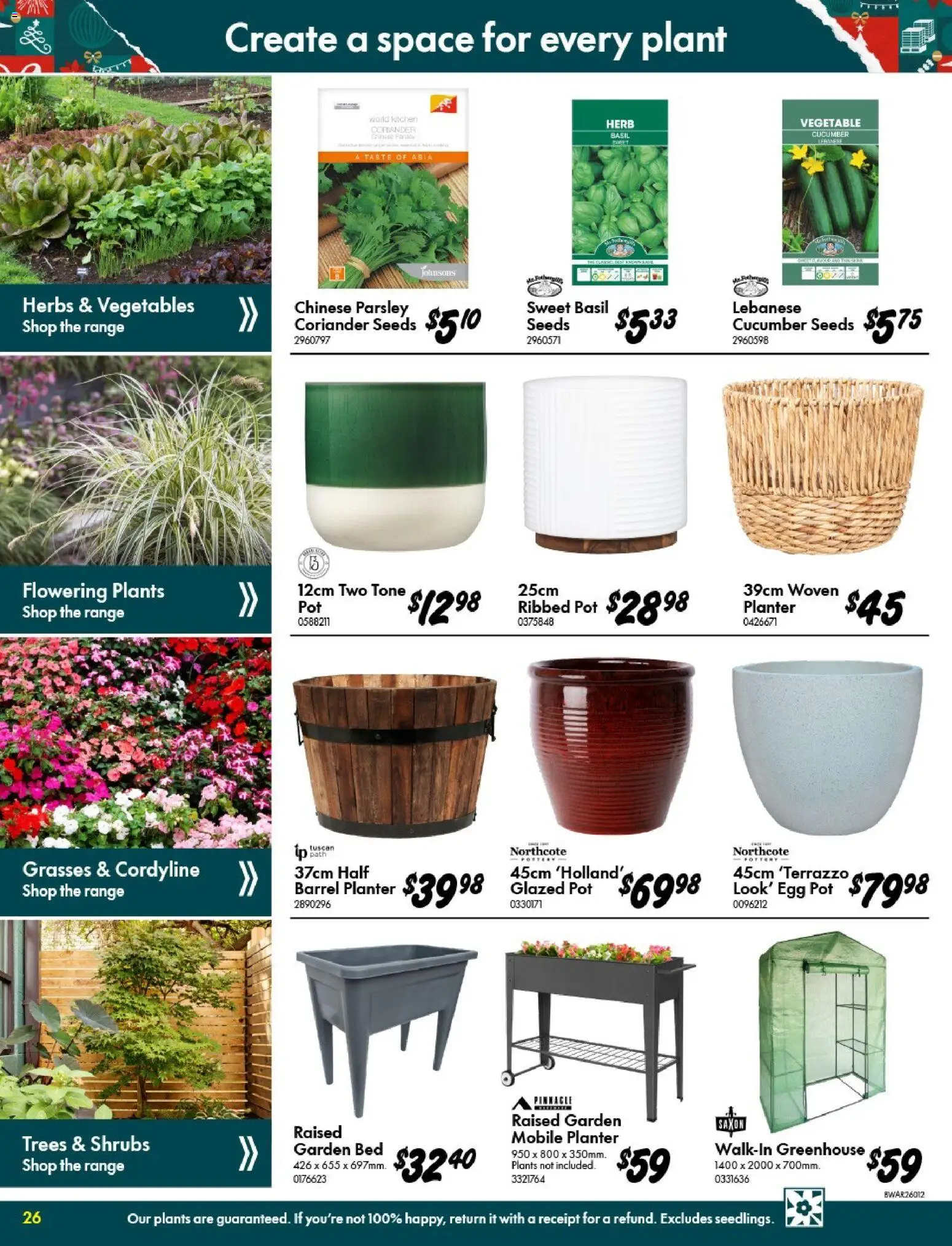 Bunnings Warehouse catalogue - valid from 05.11.2025 | Page: 26 | Products: Pot, Seeds, Vegetables, Bed