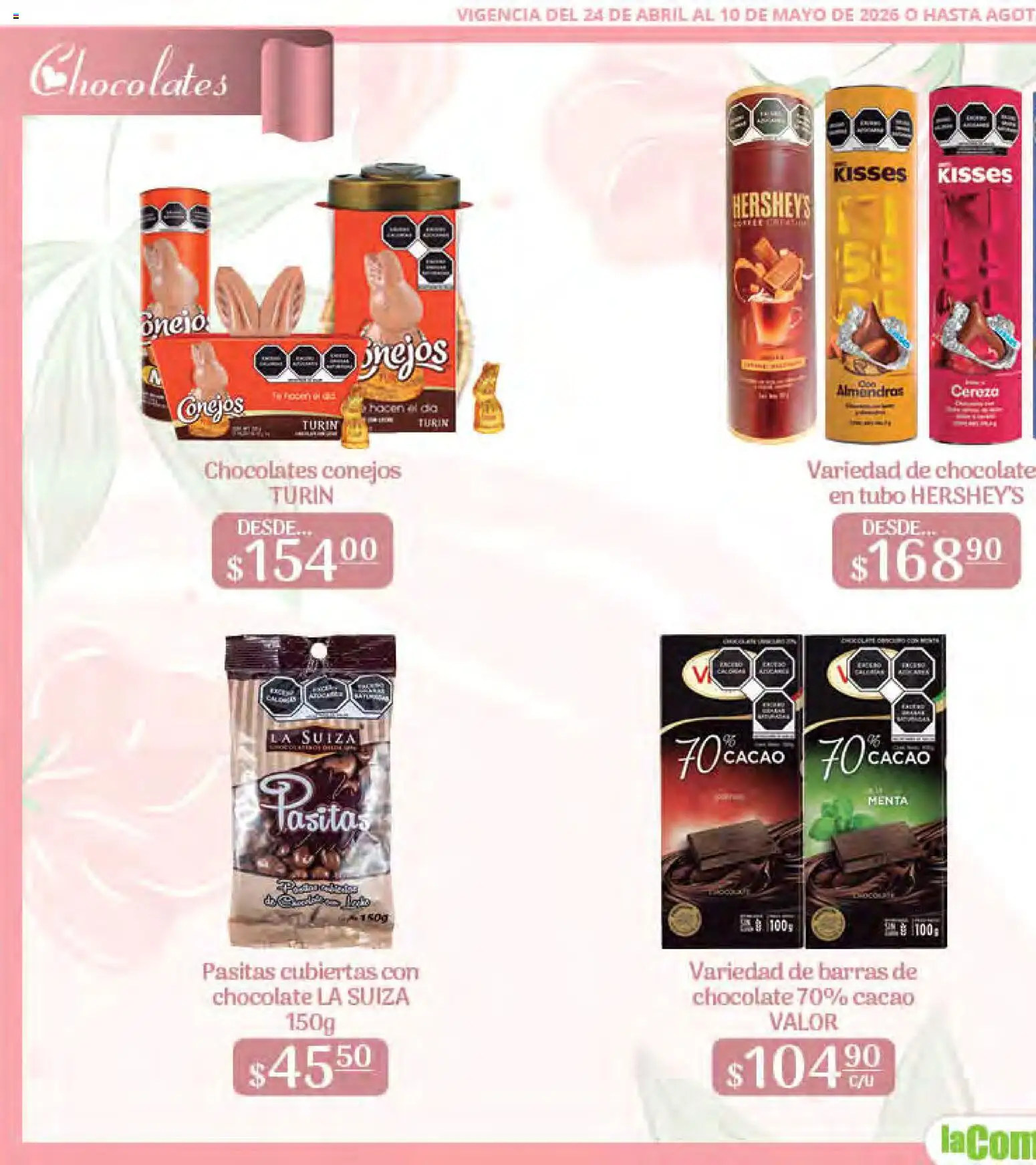 Nuevas ofertas de La Comer válidas en toda la República Mexicana desde el 24.04.2026. ¡Encuentra las mejores ofertas en La Comer folleto Mamá es lo más importante! | Página: 10 | Productos: Chocolate, Pasta, Cacao