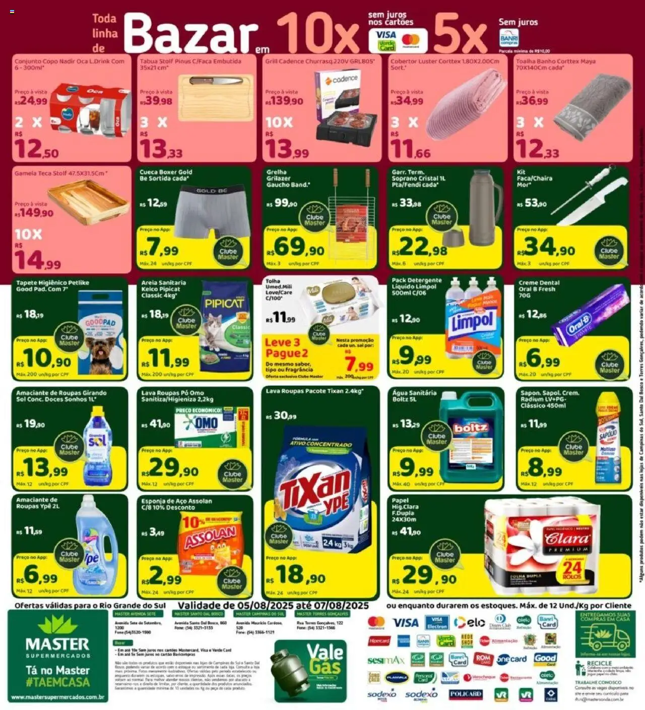 Master Folheto - válido de 05.08.2025 | Página: 4 | Produtos: Grill, Pó, Detergente, Roupas