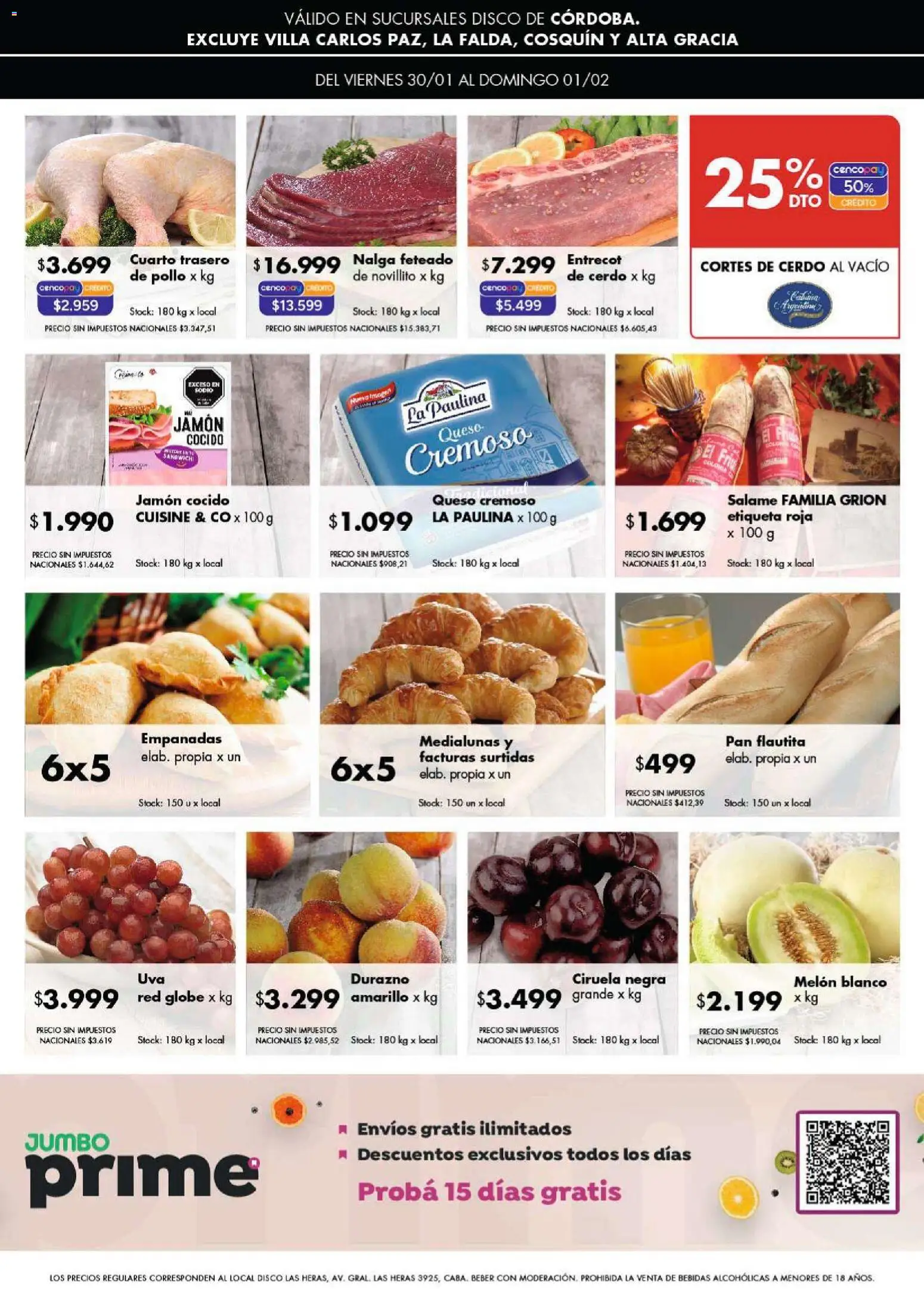 Disco - Ofertas | Córdoba │ válido desde el 29.01.2026 | Página: 7 | Productos: Disco, Durazno, Jamón, Salame