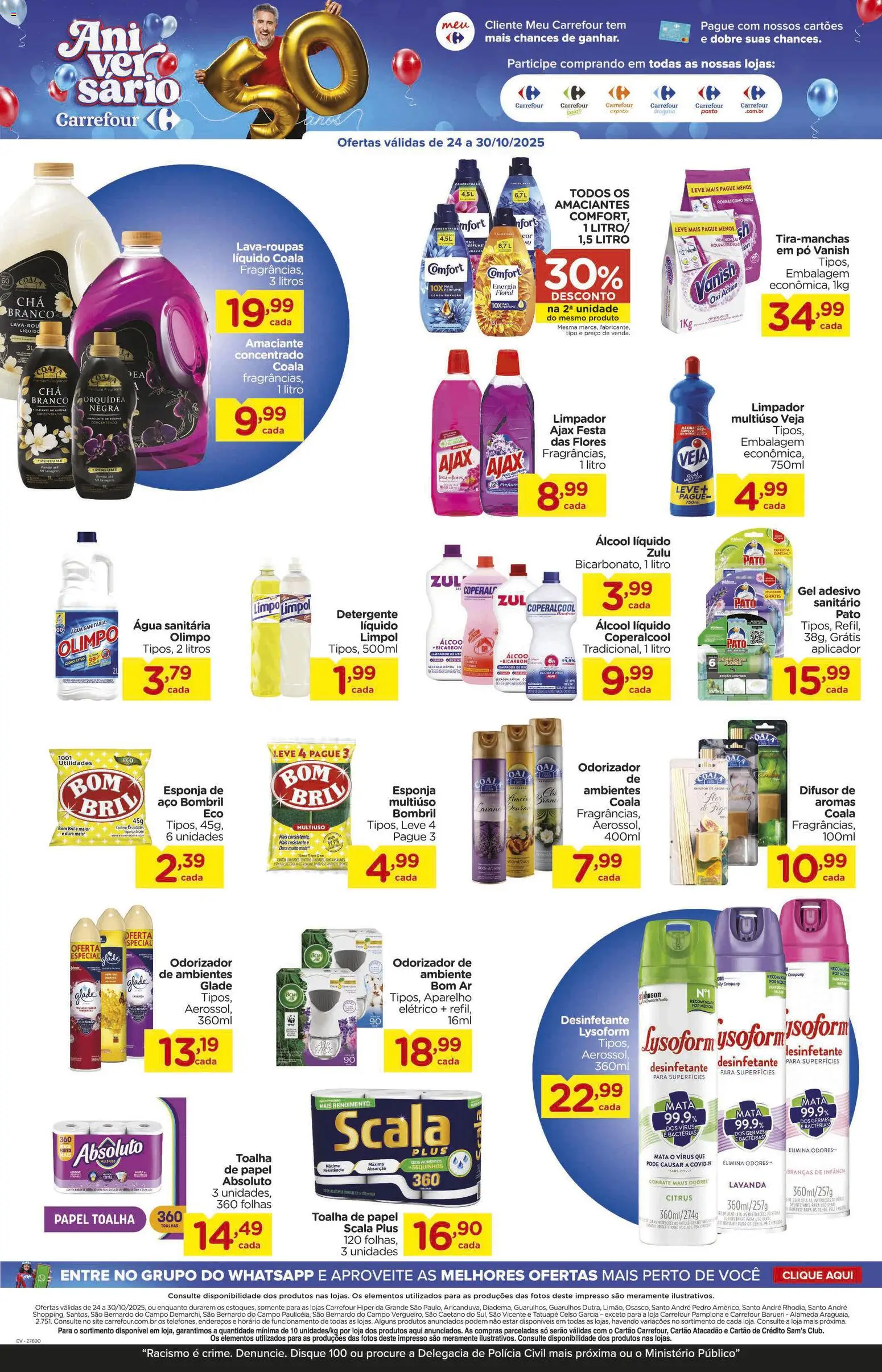 Carrefour Folheto - válido de 24.10.2025 | Página: 16 | Produtos: Papel toalha, Perfume, Detergente, Esponja de aço