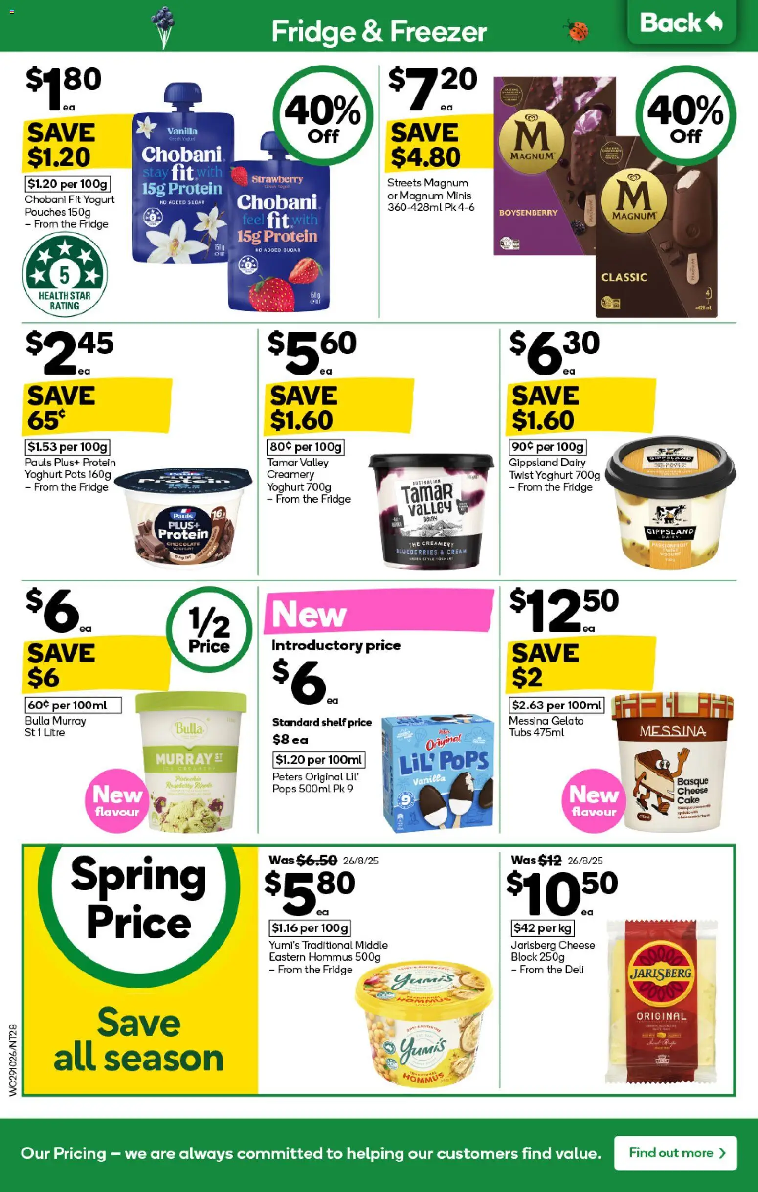 Woolworths catalogue - valid from 29.10.2025 | Page: 28 | Products: Cheese, Yoghurt, Chocolate, Freezer