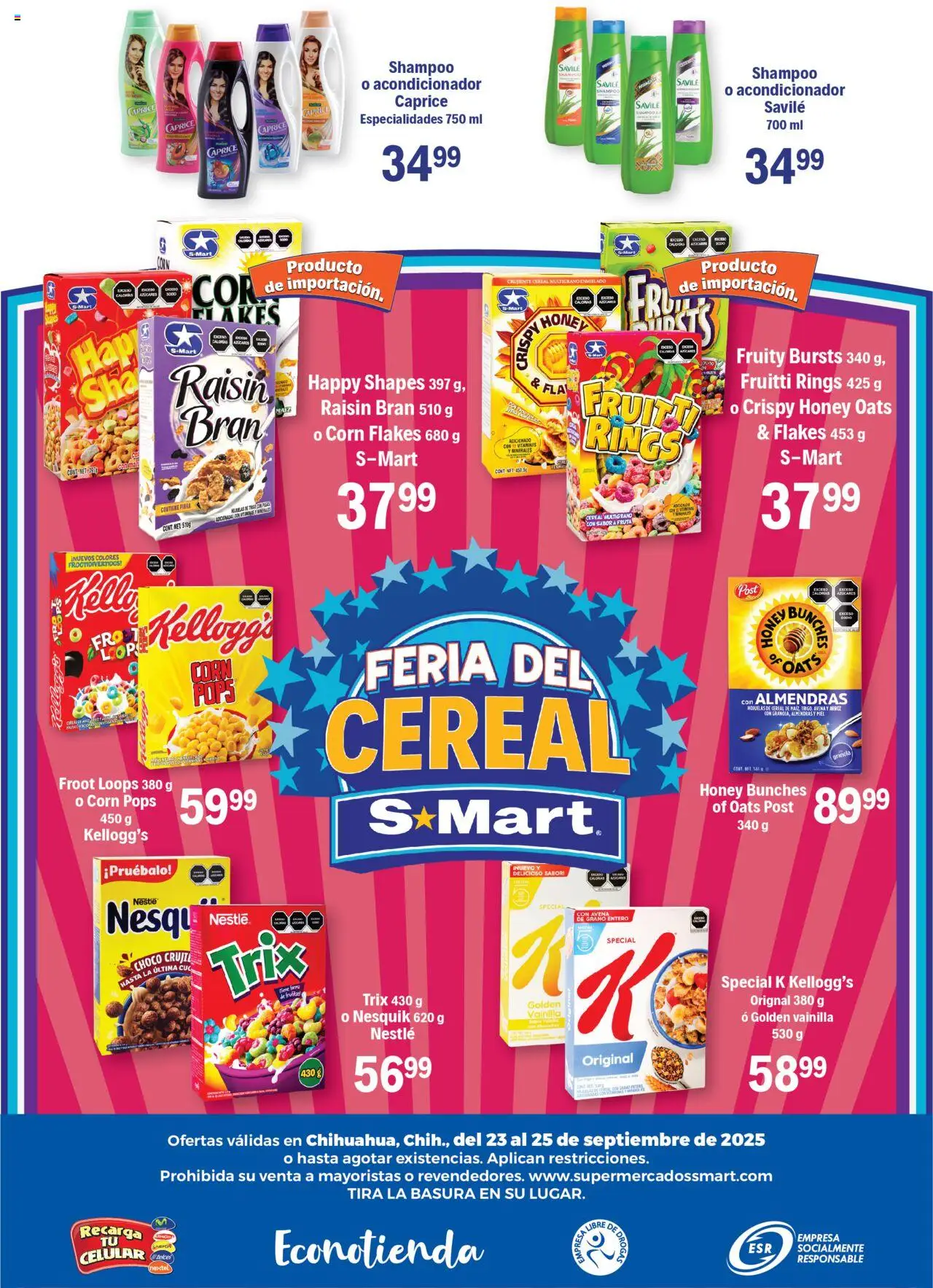 Nuevas ofertas de S-Mart válidas en toda la República Mexicana desde el 23.09.2025. ¡Encuentra las mejores ofertas en S-Mart - Folleto - Chihuahua! | Página: 6 | Productos: Arroz, Hojuelas, Vitaminas, Té