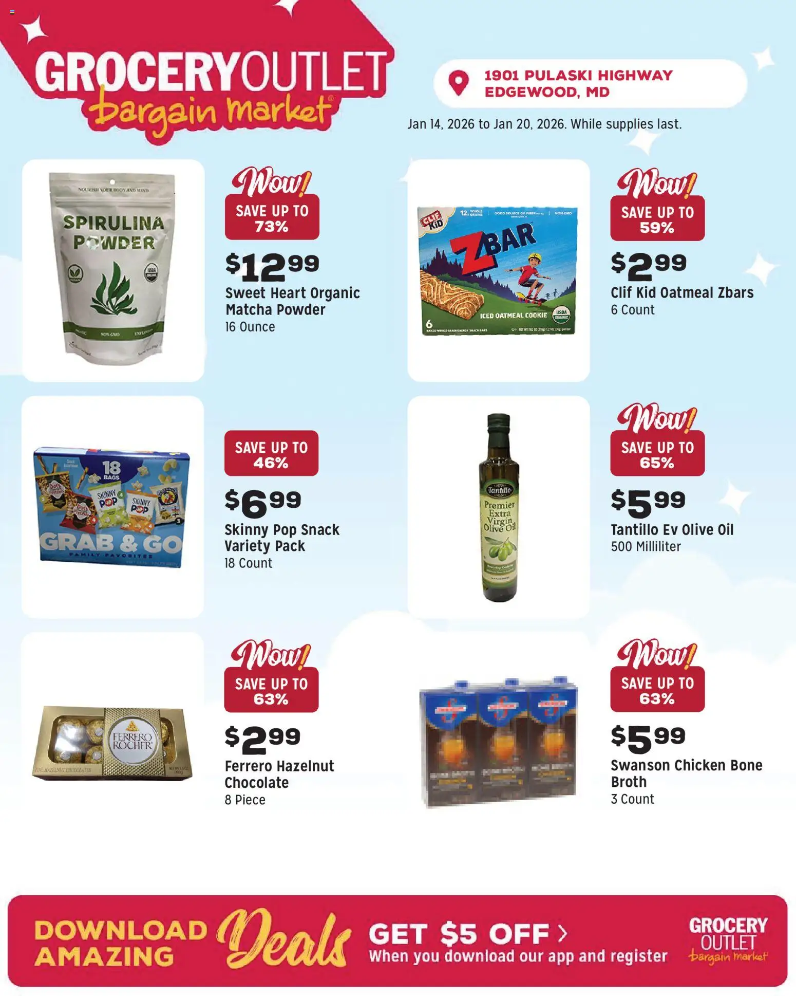 Grocery Outlet Weekly Ad - MD - valid from 14.01.2026 | Page: 5 | Products: Powder, Oil, Chocolate