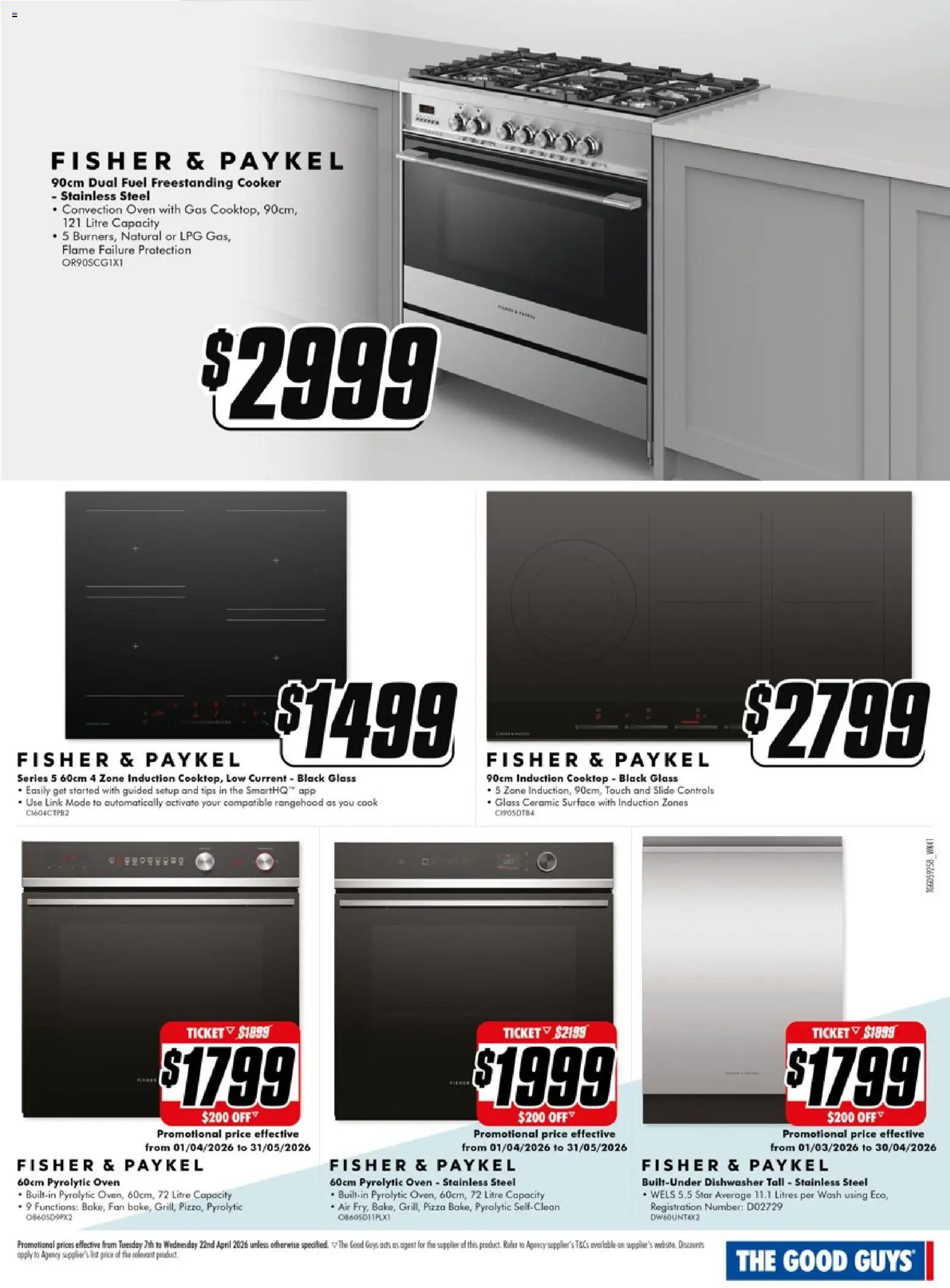 The Good Guys catalogue - valid from 06.04.2026 | Page: 19 | Products: Pizza, Oven, Cooktop, Fan