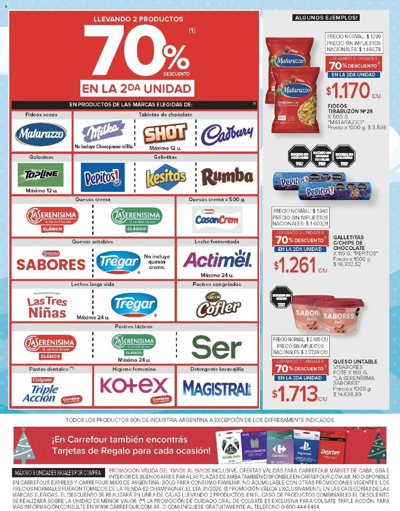 Carrefour ofertas │ válido desde el 13.01.2026 | Página: 42 | Productos: Teléfono, Detergente, Queso, Fideos