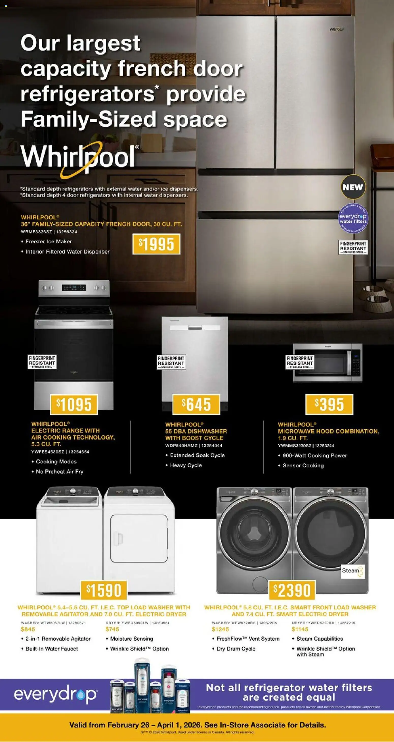 Leon's flyer valid from 26.02.2026 | Page: 3 | Products: Refrigerator, Freezer, Dryer, Dishwasher