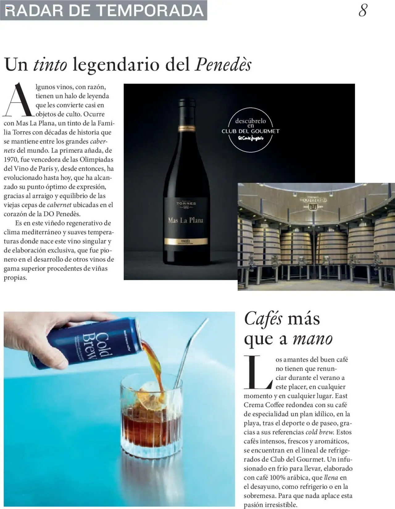 Nuevas ofertas de El Corte Inglés válidas en toda la República Mexicana desde el 27.06.2025. ¡Encuentra las mejores ofertas en El Corte Inglés Gourmet Magazin! | Página: 8 | Productos: Crema, Café, Vino