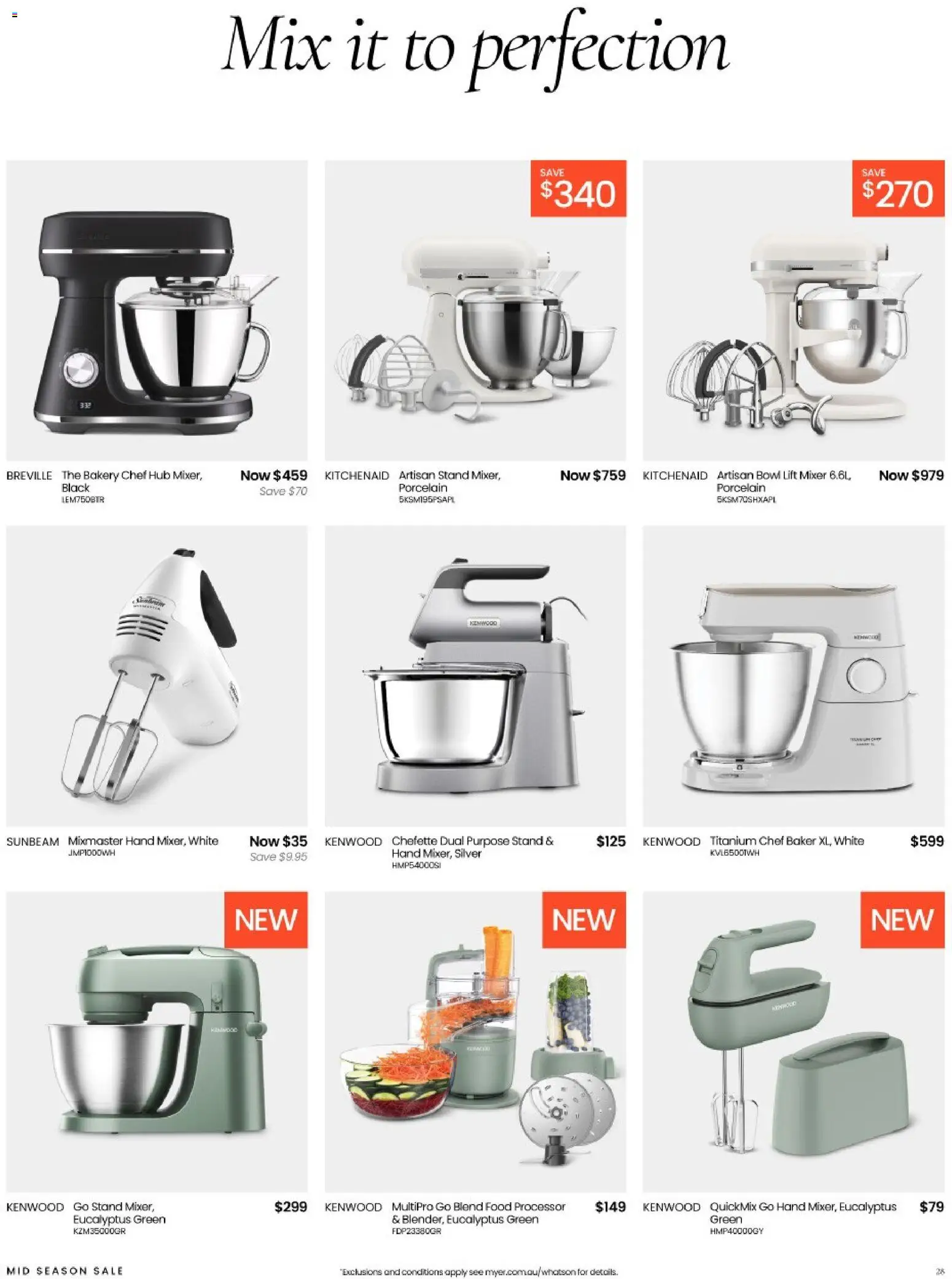 Myer catalogue - valid from 04.03.2026 | Page: 28 | Products: Mixer, Bakery, Food processor
