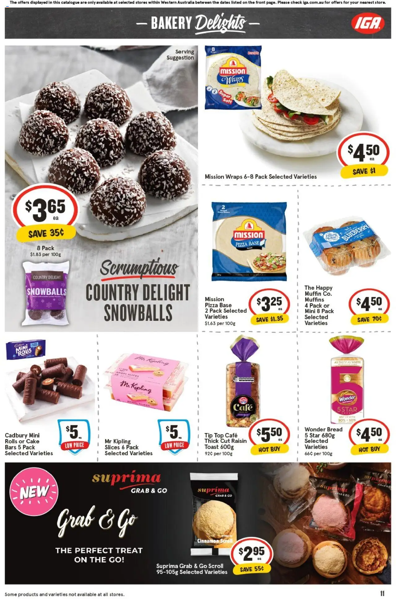 IGA catalogue - valid from 22.10.2025 | Page: 14 | Products: Crab, Pizza, Muffins, Bakery