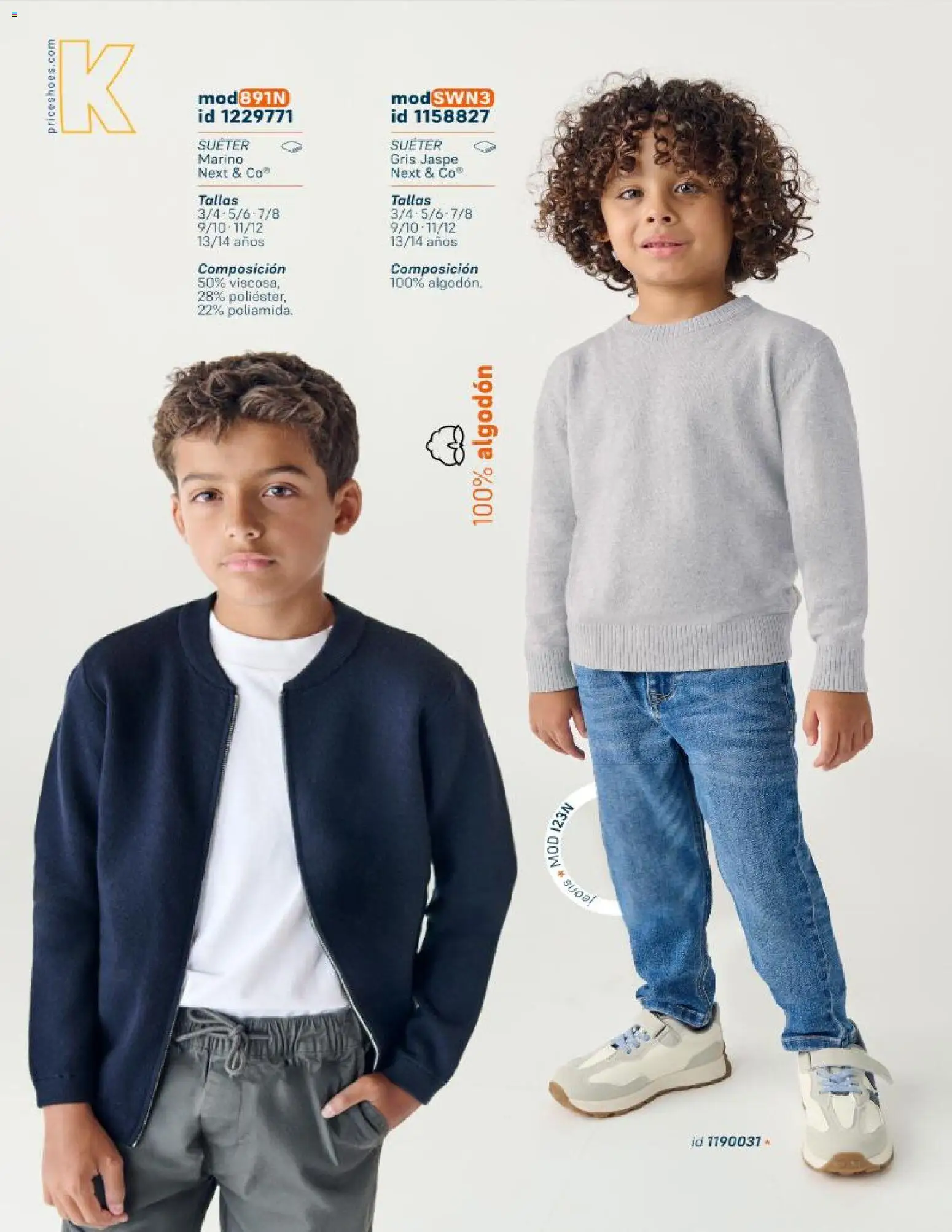 Nuevas ofertas de Price Shoes válidas en toda la República Mexicana desde el 21.10.2025. ¡Encuentra las mejores ofertas en Price Shoes catálogo KIids Oto-Inv 2025! | Página: 50 | Productos: Suéter, Algodón