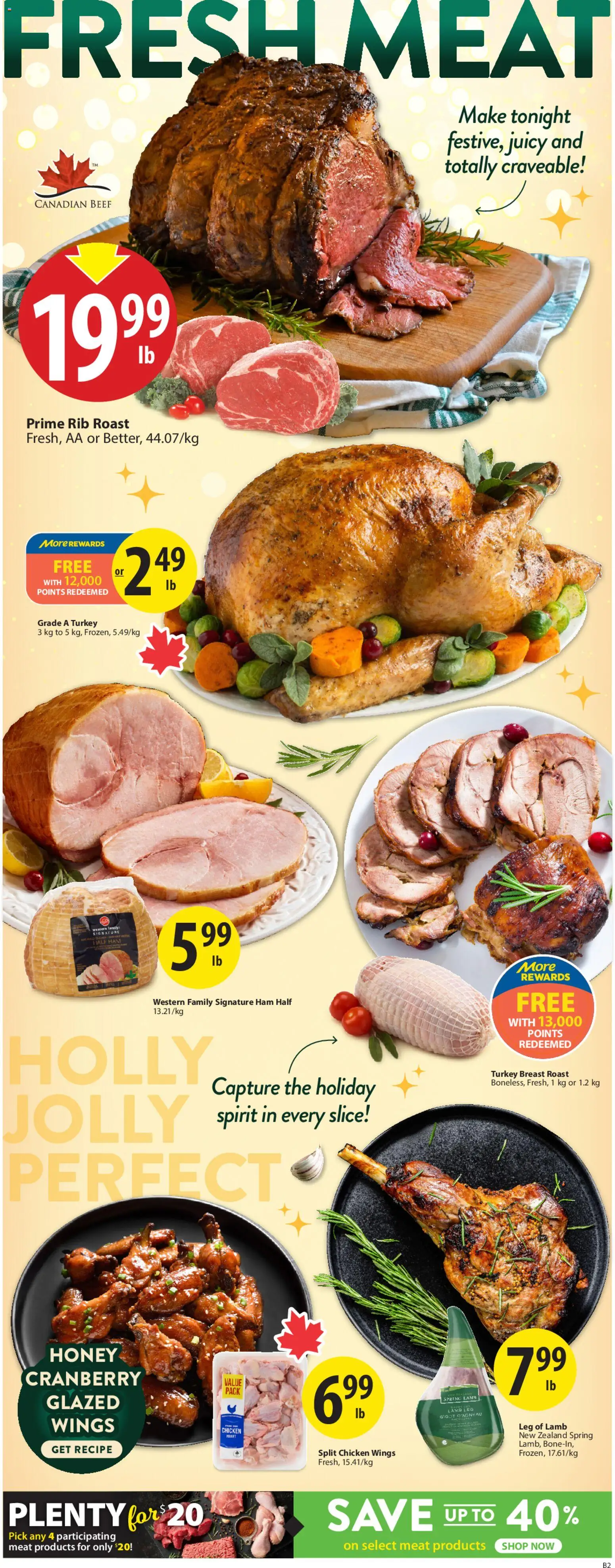 Save on foods flyer valid from 18.12.2025 | Page: 5 | Products: Beef, Chicken wings, Turkey, Chicken