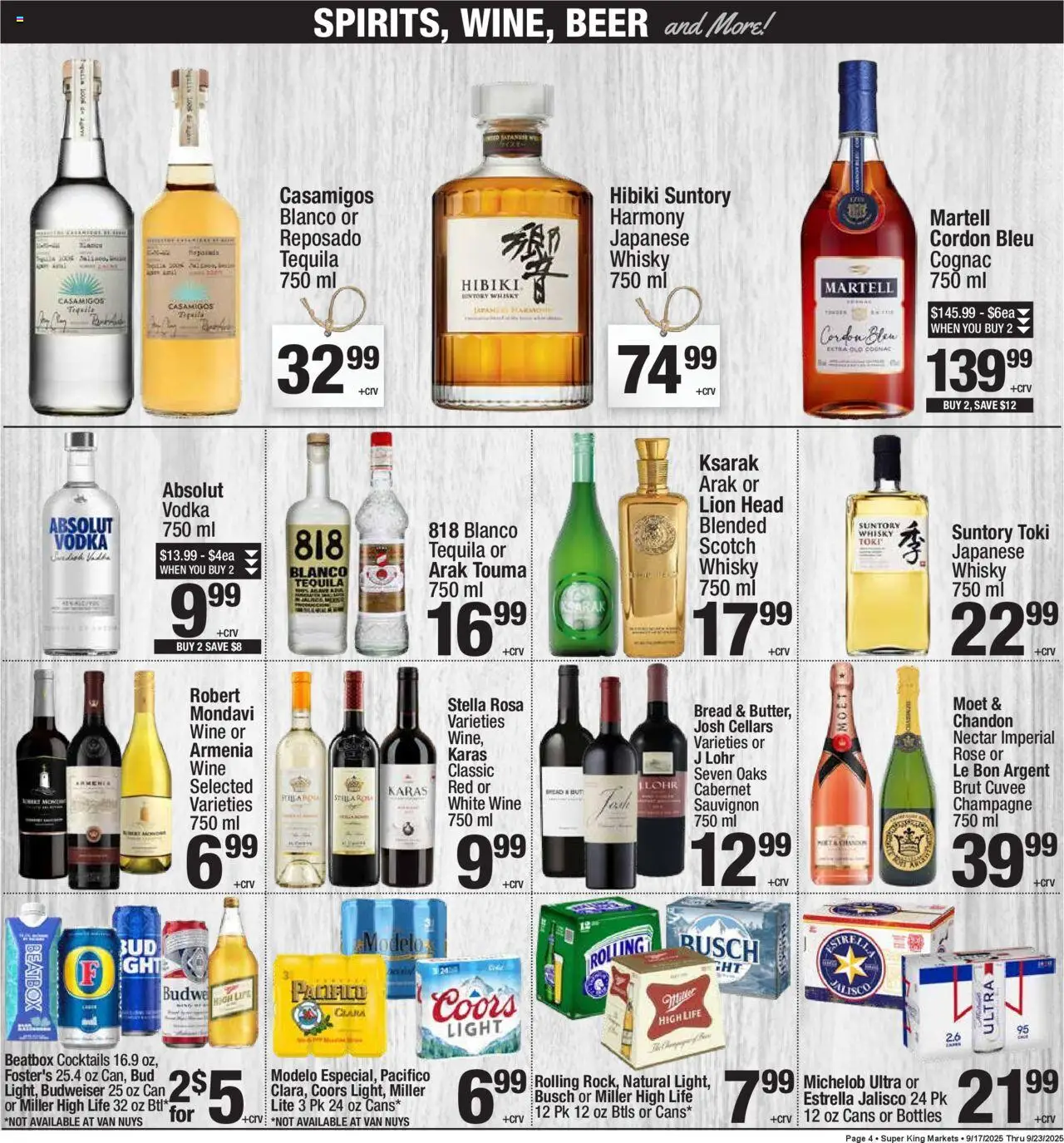 Super King Weekly Ad - valid from 17.09.2025 | Page: 4 | Products: Bread, Wine, Beer, Vodka
