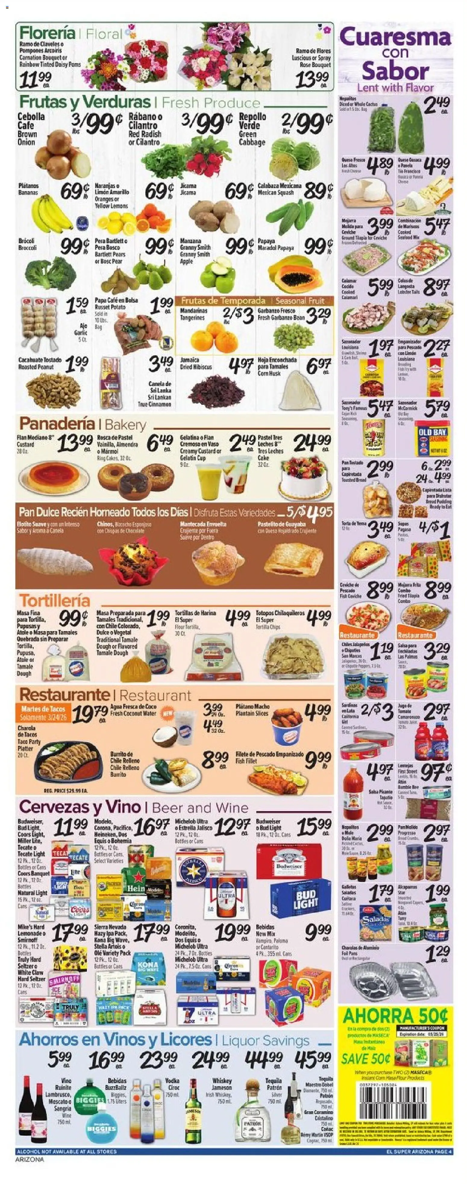 El Super Weekly Ad - AK - valid from 18.03.2026 | Page: 4 | Products: Wine, Fish, Cabbage, Onion
