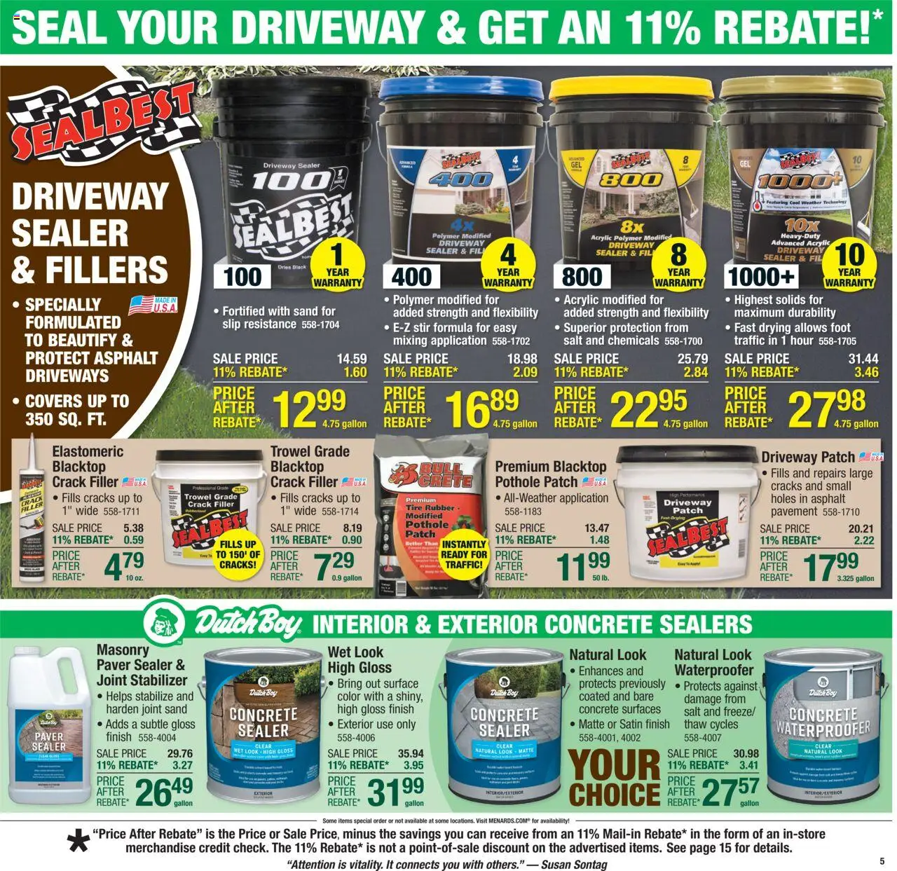 Menards Weekly Ad - valid from 14.08.2025 | Page: 7 | Products: Acrylic, Tire, Salt