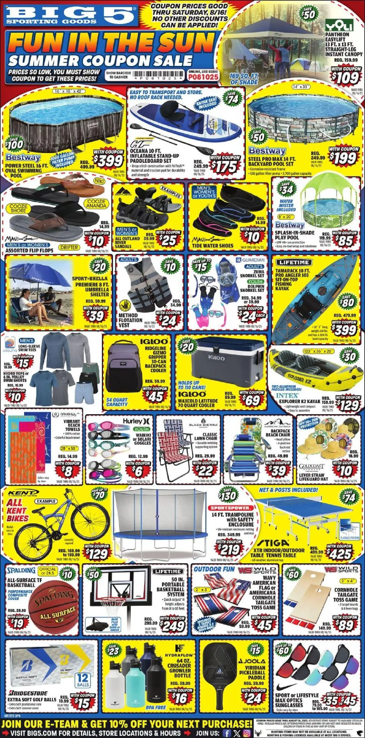 Big 5 Sporting Goods Weekly Ad - valid from 10.08.2025 | Page: 3 | Products: Chair, Vest, Water, Game