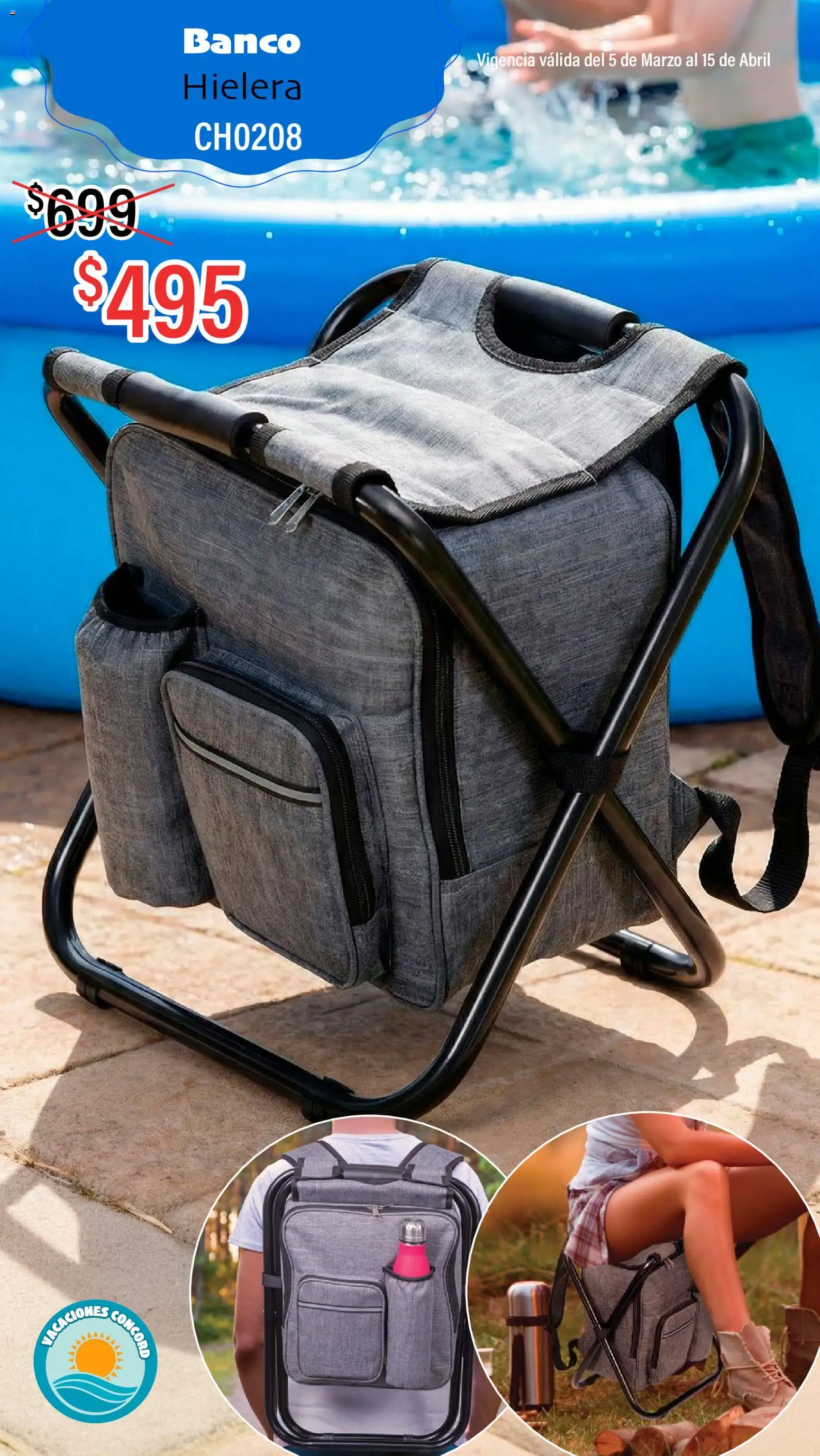 Nuevas ofertas de Colchas Concord válidas en toda la República Mexicana desde el 05.03.2026. ¡Encuentra las mejores ofertas en Colchas Concord catálogo Vacaciones! | Página: 21 | Productos: Hielera, Banco