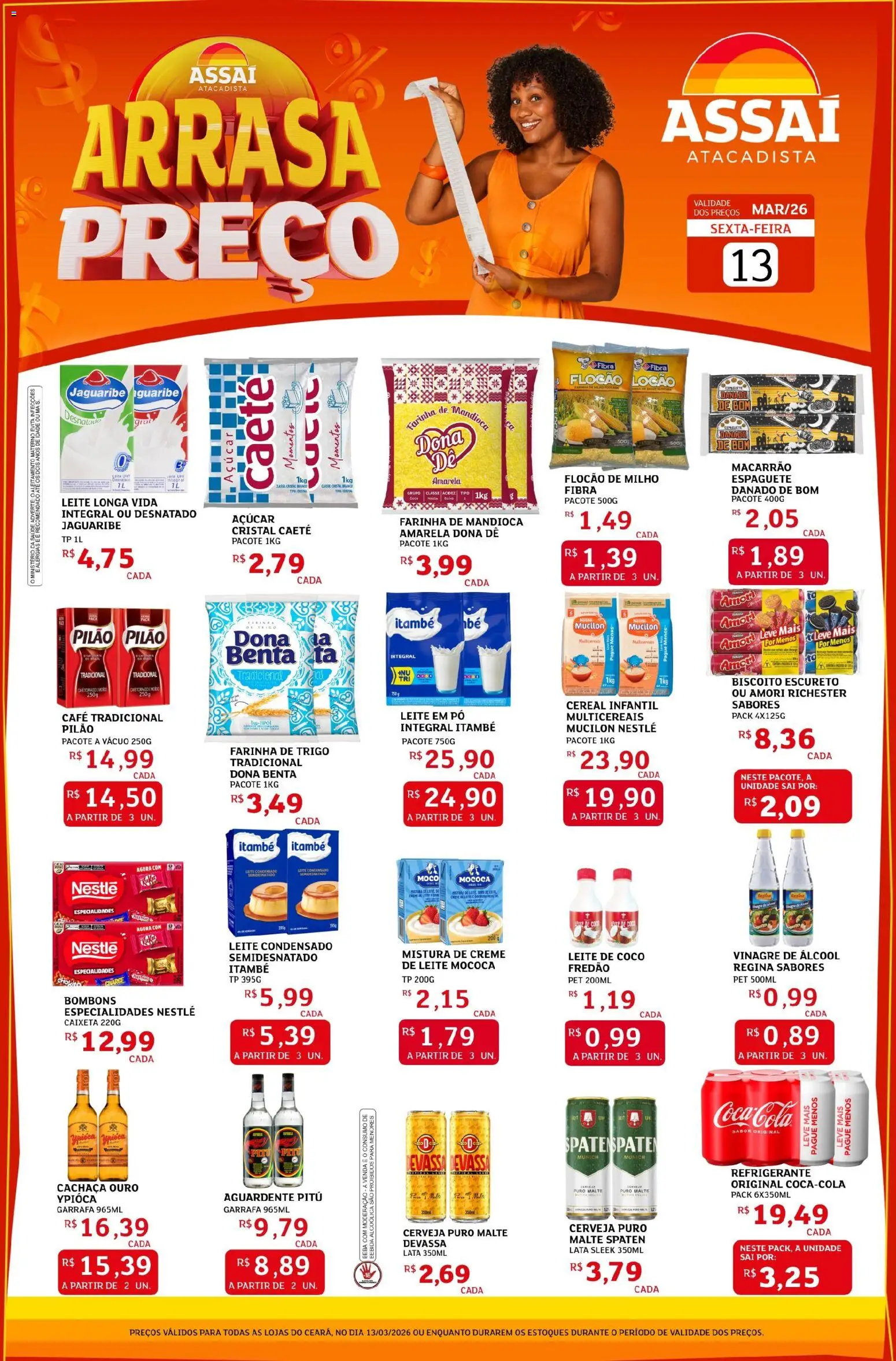 Assaí Atacadista Folheto - válido de 13.03.2026 | Página: 1 | Produtos: Coco, Farinha de mandioca, Café, Bebida