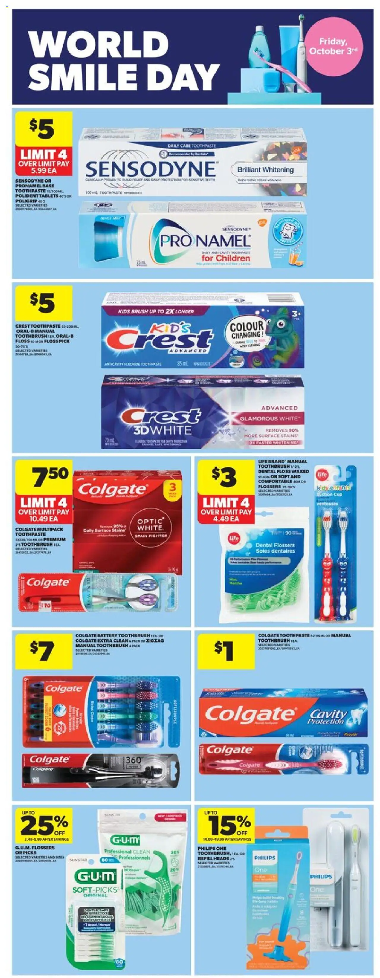 Real Canadian Superstore flyer valid from 02.10.2025 | Page: 27 | Products: Tea, Brush, Toothpaste, Battery