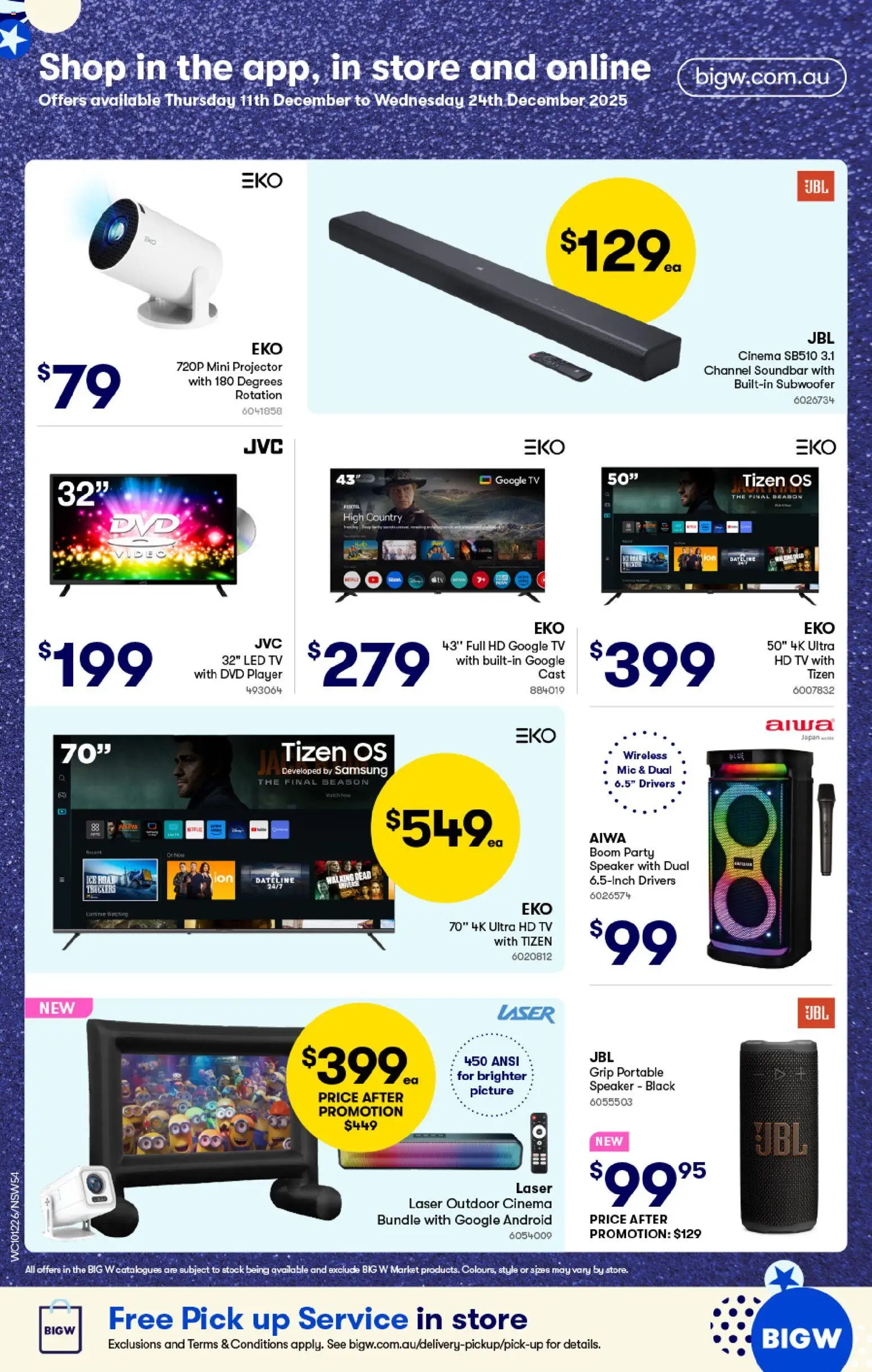 Woolworths catalogue - valid from 10.12.2025 | Page: 54 | Products: Tv, Projector, Speaker, Portable