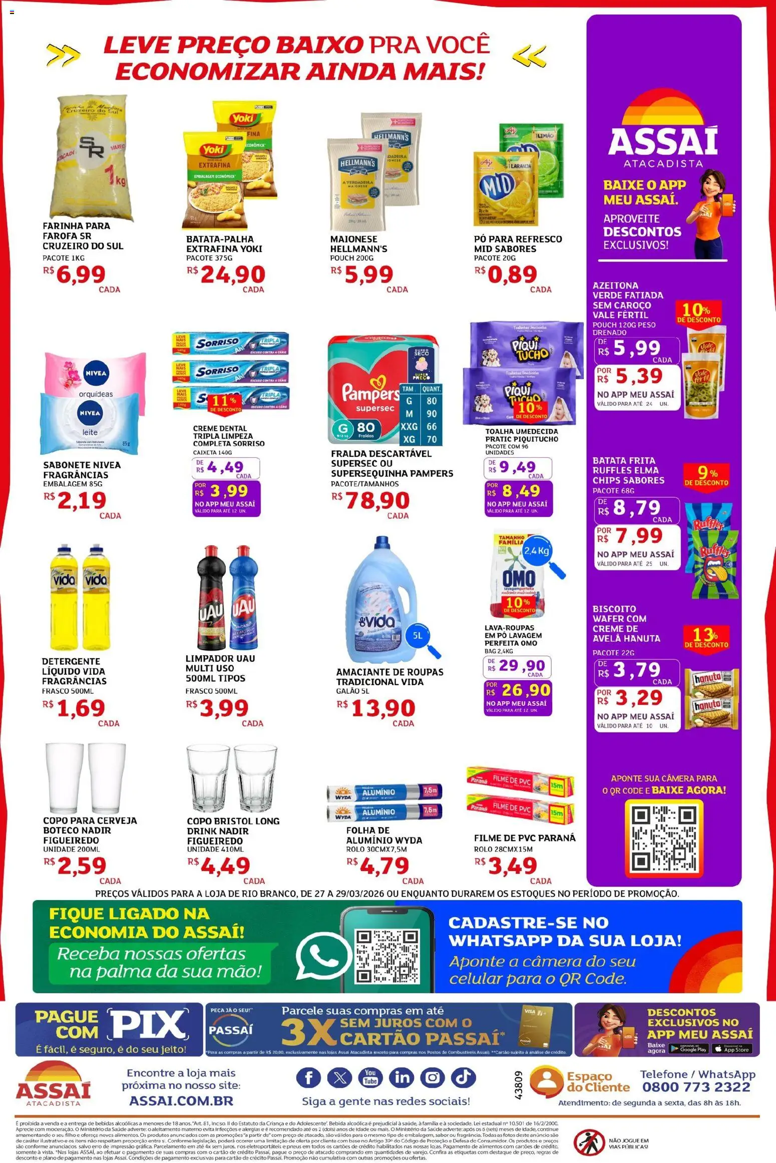Assaí Atacadista Folheto - válido de 27.03.2026 | Página: 2 | Produtos: Amaciante de roupas, Baixo, Batata, Farofa