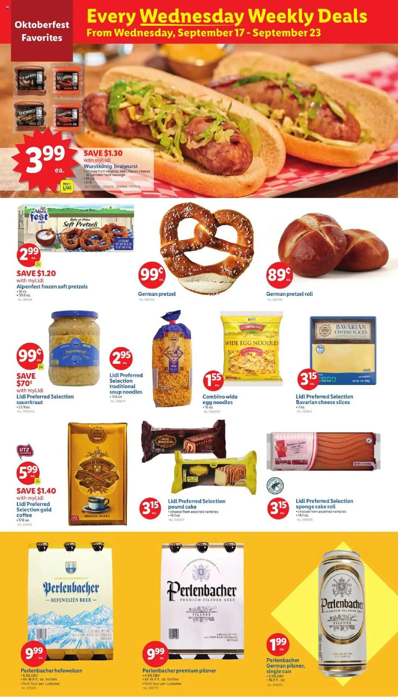 Lidl Weekly Ad - NY - valid from 17.09.2025 | Page: 4 | Products: Cheese, Coffee, Beer, Sponge