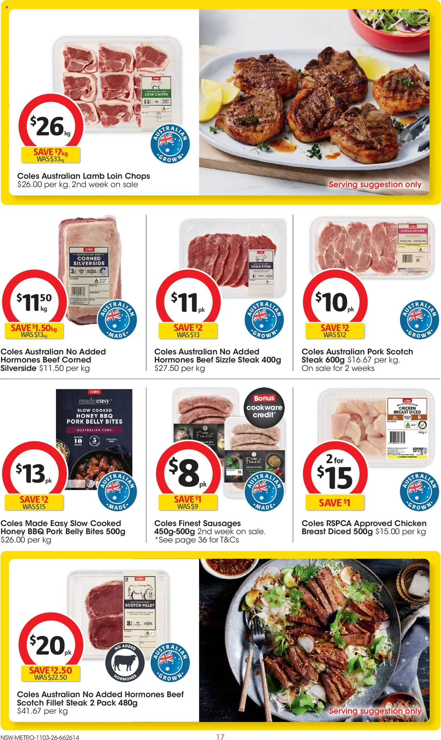 Coles catalogue - valid from 11.03.2026 | Page: 17 | Products: Honey, Chicken, Pork, Beef