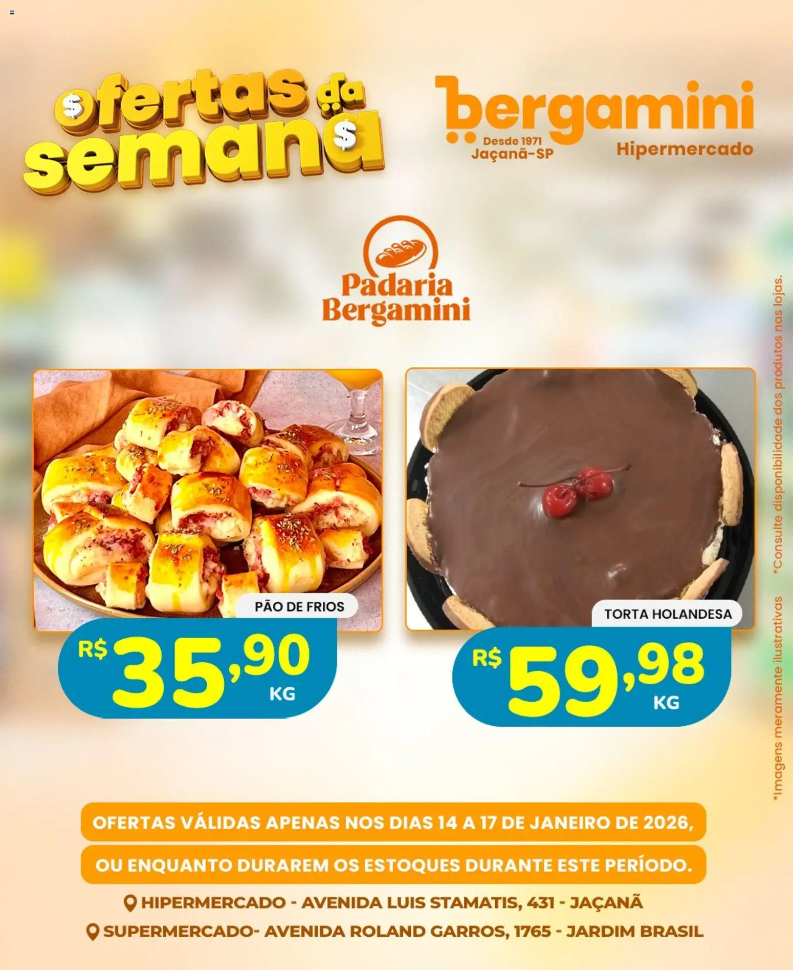Supermercado Bergamini Folheto - válido de 14.01.2026 | Página: 20 | Produtos: Pão