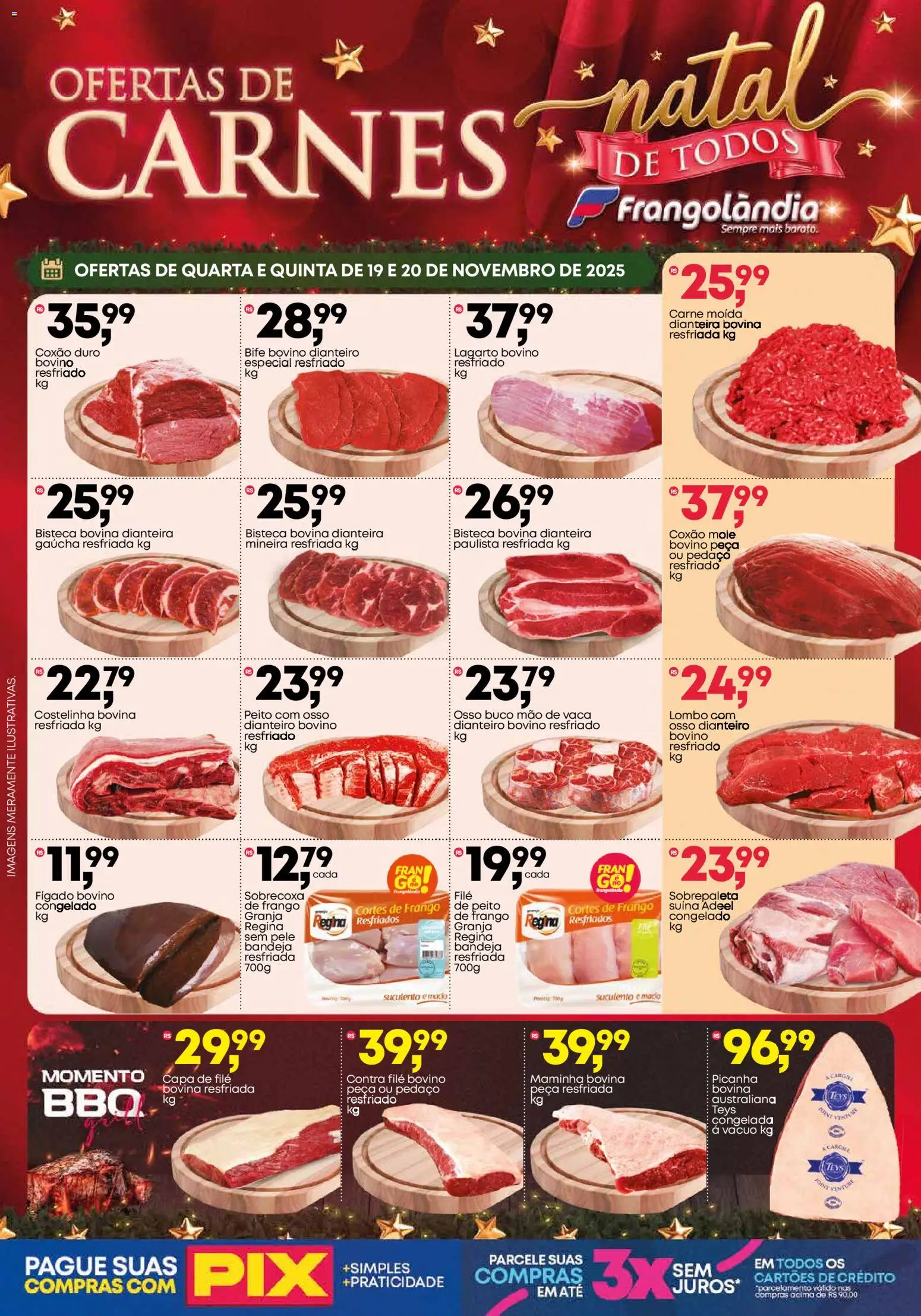 Frangolândia Folheto - válido de 19.11.2025 | Página: 1 | Produtos: Contra filé, Maminha, Bandeja, Frango