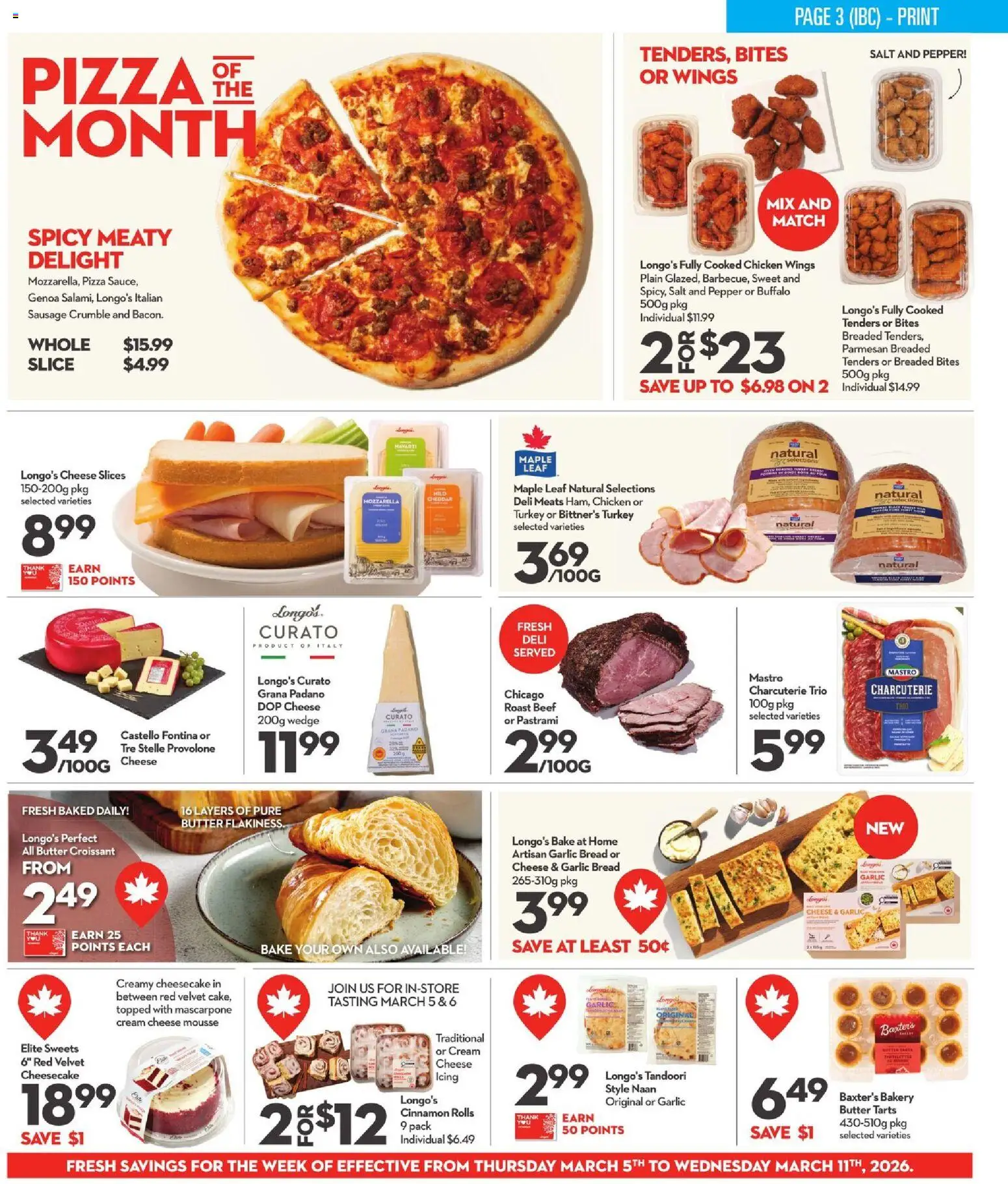 Longo's flyer valid from 05.03.2026 | Page: 6 | Products: Beef, Turkey, Pizza, Chicken
