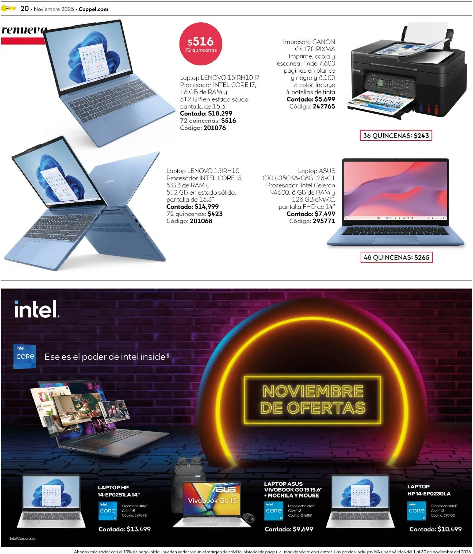 Nuevas ofertas de Coppel válidas en toda la República Mexicana desde el 01.11.2025. ¡Encuentra las mejores ofertas en Coppel Buen Fin! | Página: 20 | Productos: Mochila, Mouse, Impresora