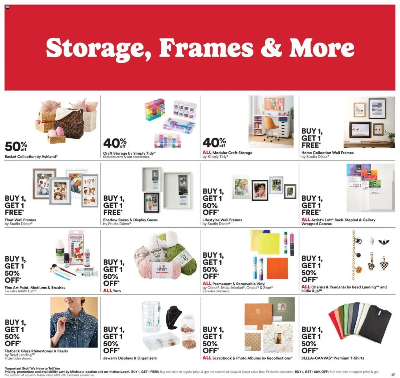 Michaels Weekly Ad - valid from 05.10.2025 | Page: 4 | Products: Brushes, Canvas, Yarn, Basket