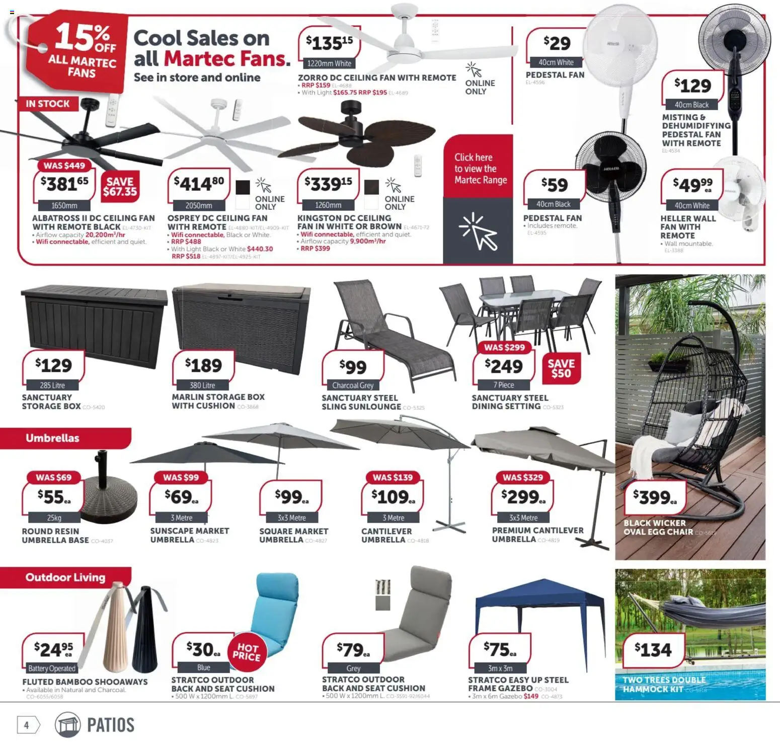 Stratco catalogue - valid from 23.01.2026 | Page: 4 | Products: Cushion, Box, Light, Umbrella