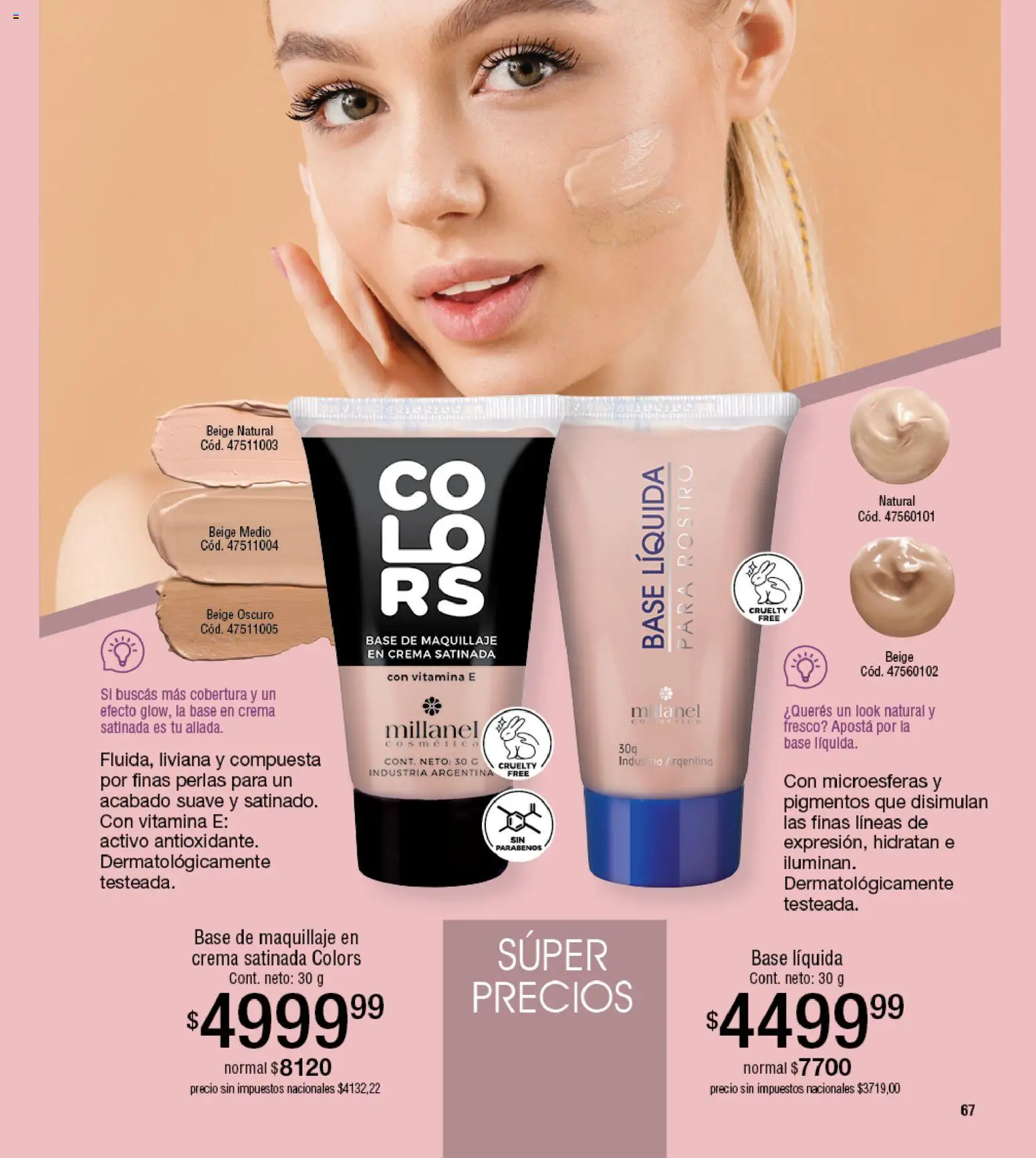 Millanel - Catálogo │ válido desde el 30.03.2026 | Página: 67 | Productos: Base de maquillaje, Maquillaje, Crema