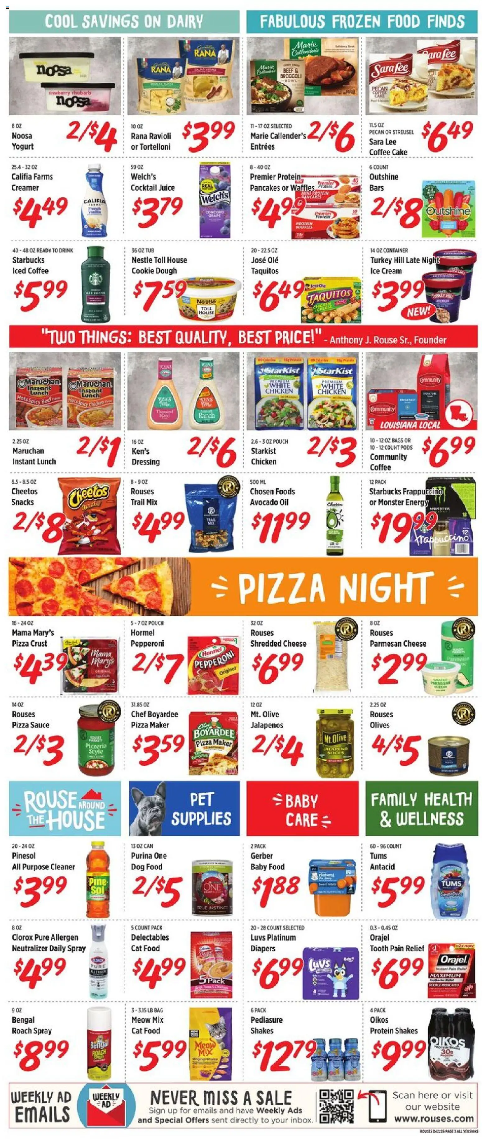 Rouses Weekly Ad - LA - valid from 22.04.2026 | Page: 7 | Products: Cat Food, Cheese, Beef, Bag