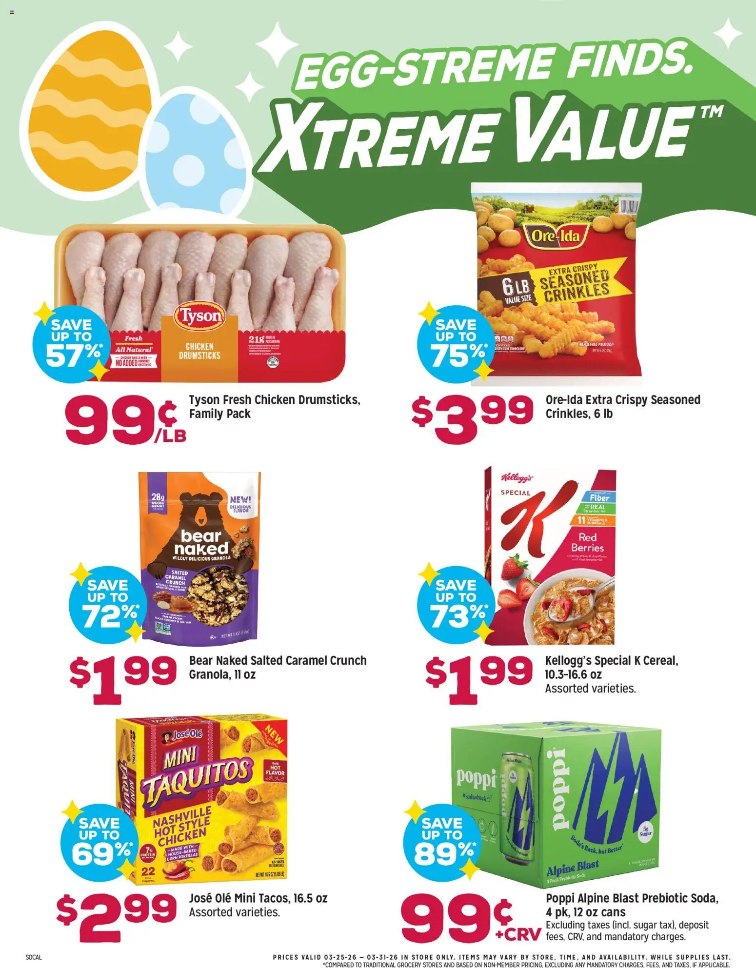 Grocery Outlet Weekly Ad - CA - valid from 25.03.2026 | Page: 3 | Products: Corn, Berries, Sugar