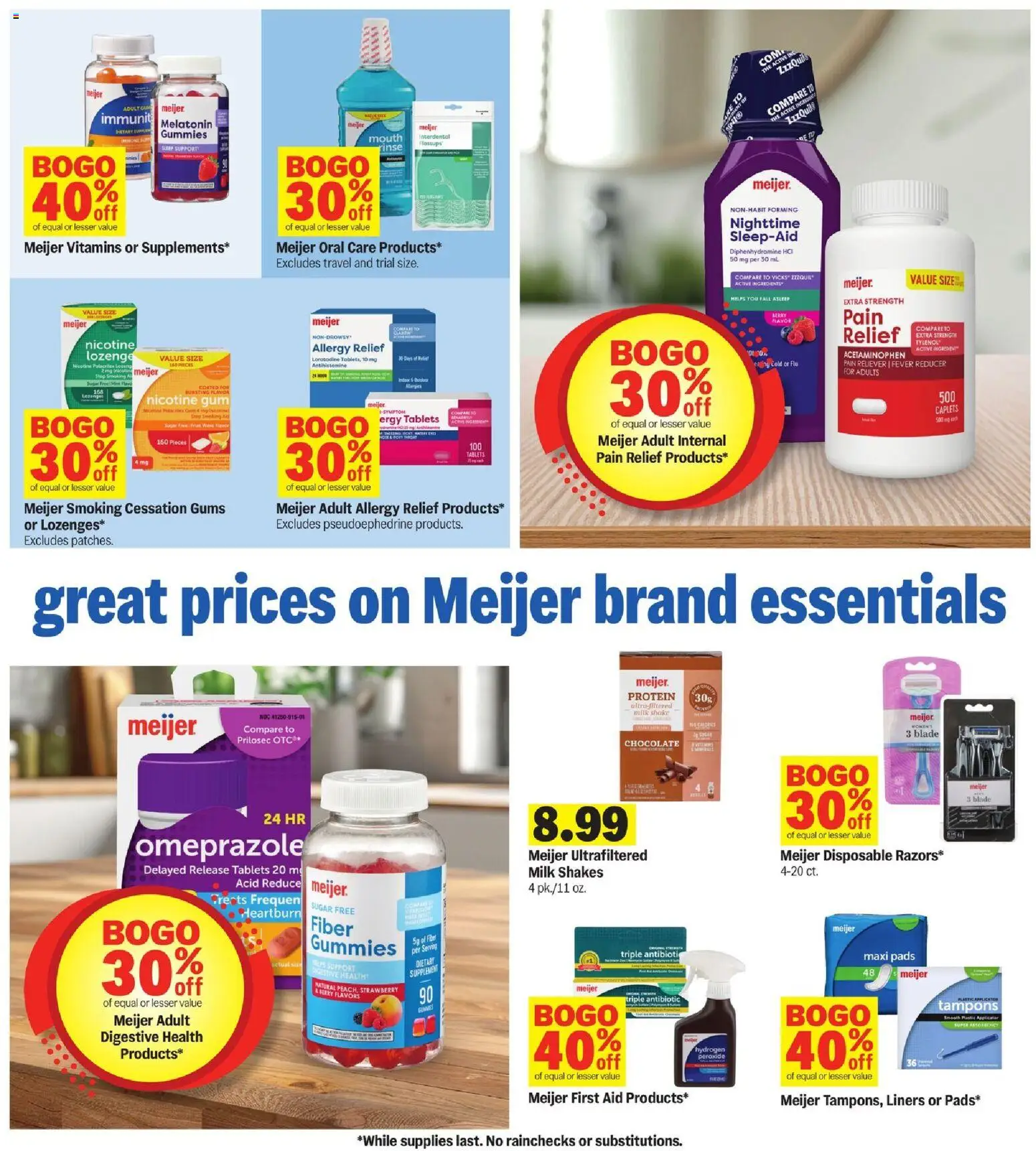 Meijer Weekly Ad - MI - valid from 04.03.2026 | Page: 17 | Products: Melatonin, Milk, Chocolate, Tampons