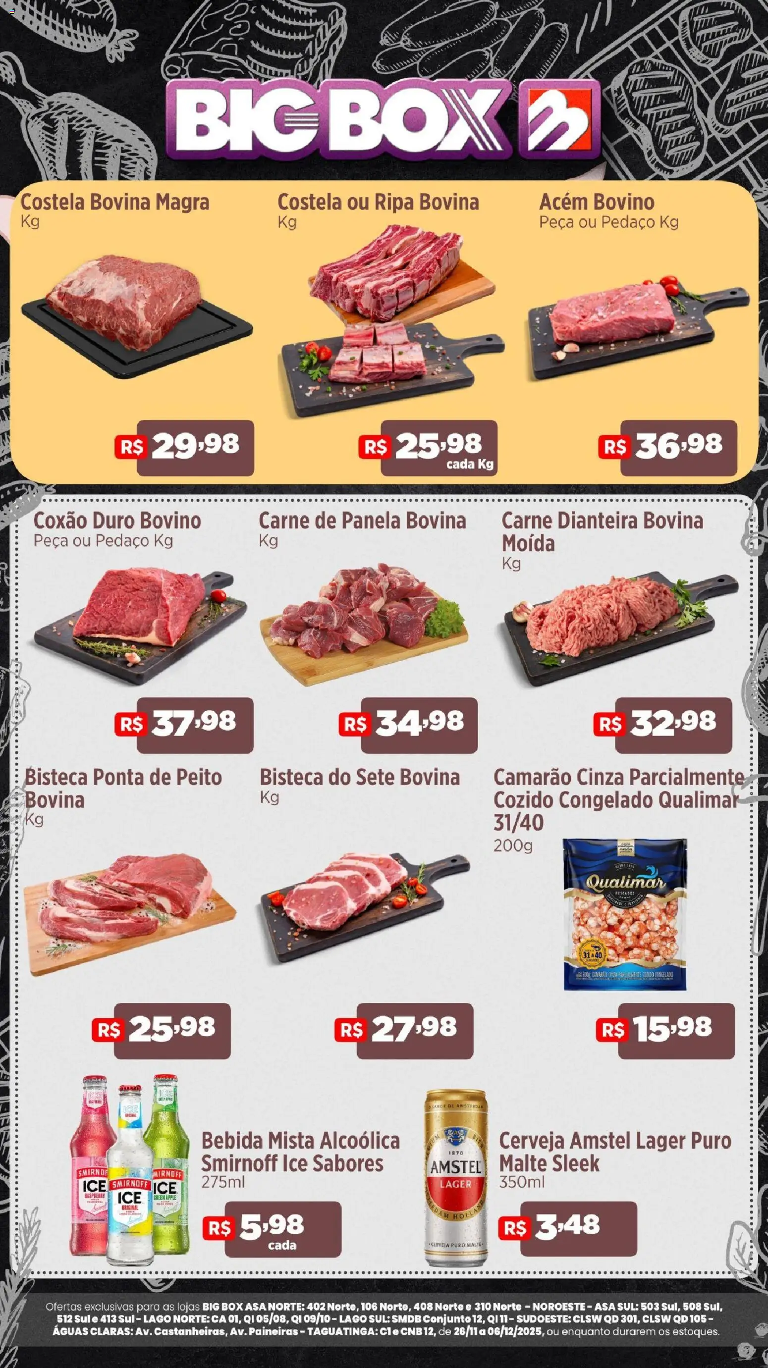 Big Box Folheto - válido de 26.11.2025 | Página: 1 | Produtos: Camarão, Cerveja, Carne, Bebida