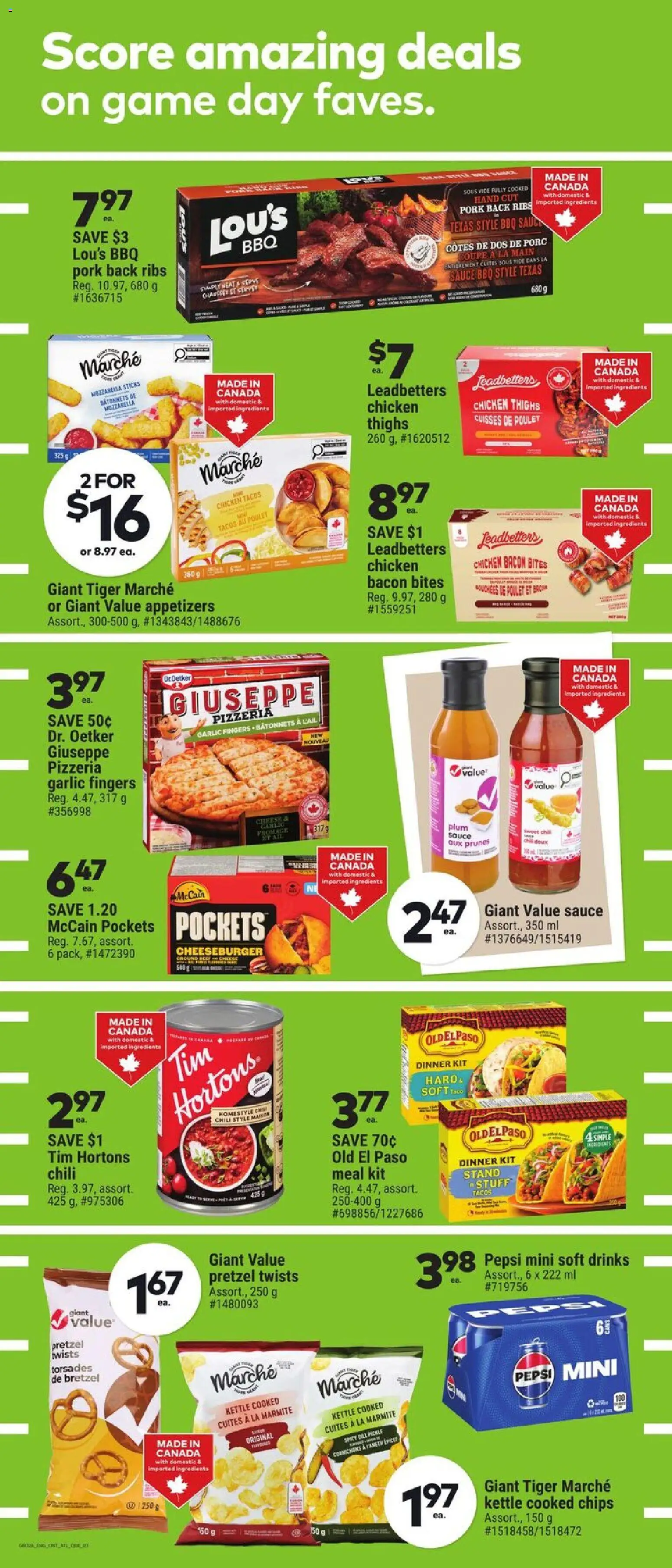 Giant Tiger flyer valid from 28.01.2026 | Page: 3 | Products: Chips, Kettle, Chicken, Pork