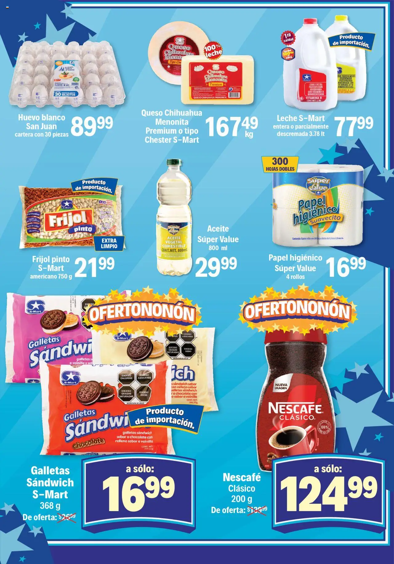 Nuevas ofertas de S-Mart válidas en toda la República Mexicana desde el 10.10.2025. ¡Encuentra las mejores ofertas en S-Mart - Folleto - Monterrey! | Página: 3 | Productos: Leche, Chocolate, Galletas, Papel higiénico