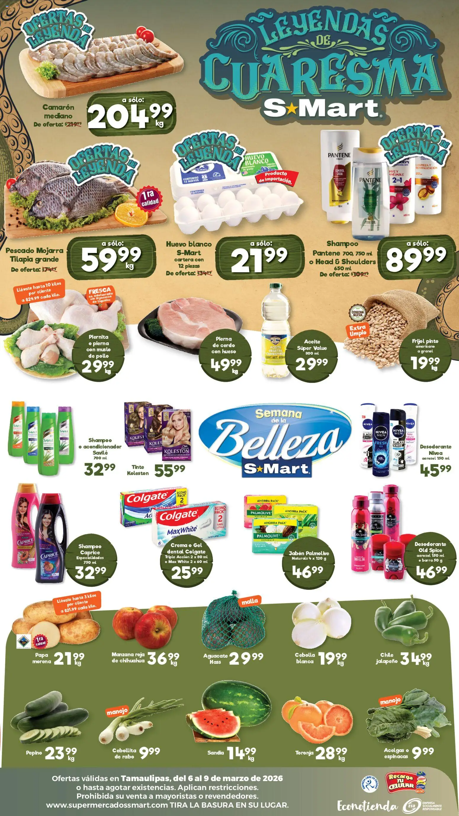 Nuevas ofertas de S-Mart válidas en toda la República Mexicana desde el 06.03.2026. ¡Encuentra las mejores ofertas en S-Mart folleto Reynosa! | Página: 2 | Productos: Crema, Cerdo, Barra, Malla