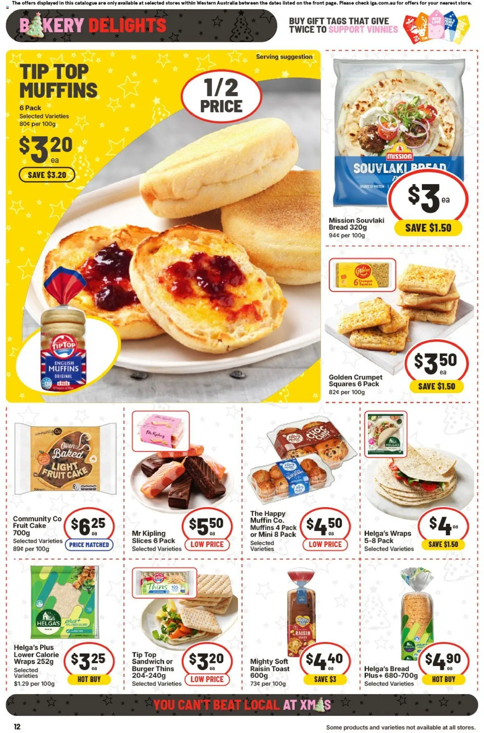 IGA catalogue - valid from 10.12.2025 | Page: 19 | Products: Light, Bread, Muffins, Bakery