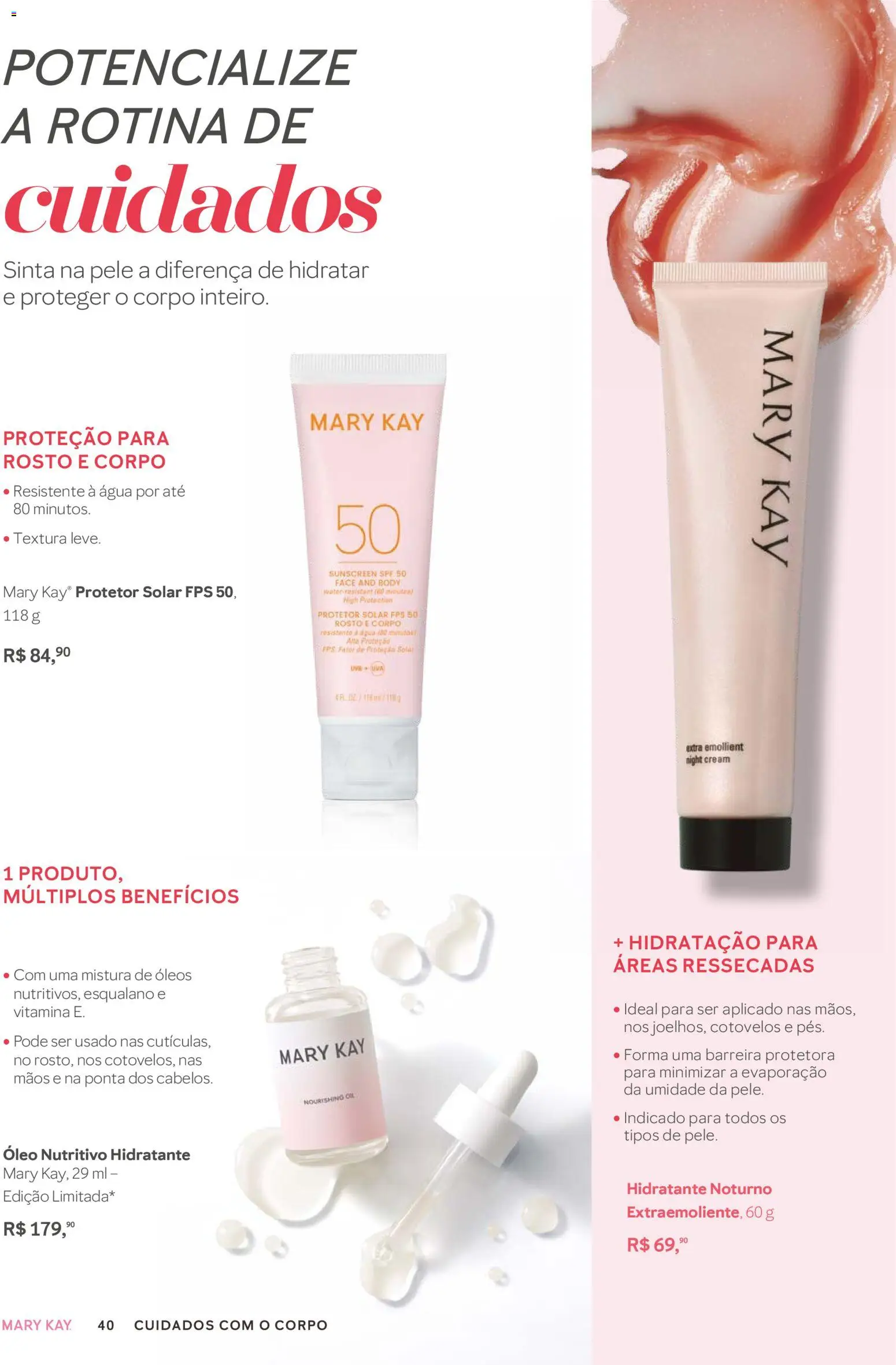 Mary Kay Folheto - válido de 01.11.2025 | Página: 40 | Produtos: Protetor solar, Óleo, Body