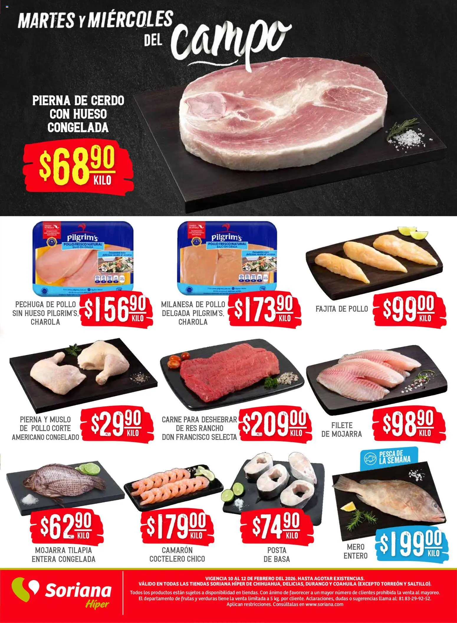 Nuevas ofertas de Soriana válidas en toda la República Mexicana desde el 10.02.2026. ¡Encuentra las mejores ofertas en Soriana - Martes y Miércoles del Campo Híper: Chih, Delicias, Dur y Coah (excepto Saltillo)! | Página: 5