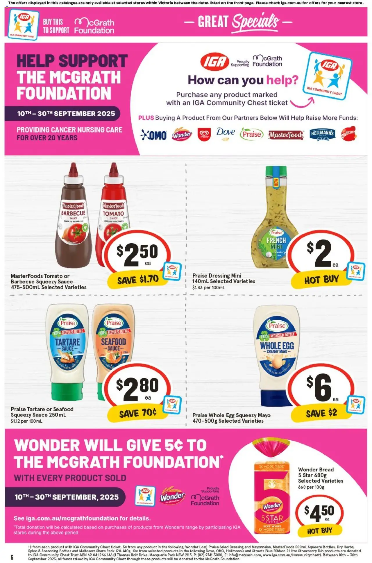 IGA catalogue - valid from 17.09.2025 | Page: 9 | Products: Bread, Salad, Seafood, Foundation