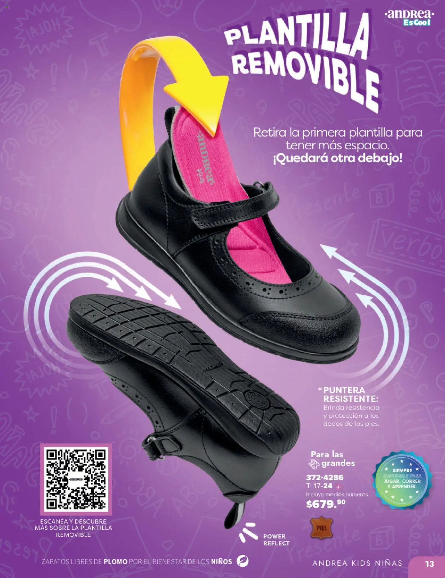 Nuevas ofertas de Andrea válidas en toda la República Mexicana desde el 25.05.2025. ¡Encuentra las mejores ofertas en Andrea catálogo Colegial ! | Página: 13 | Productos: Zapatos, Sobre